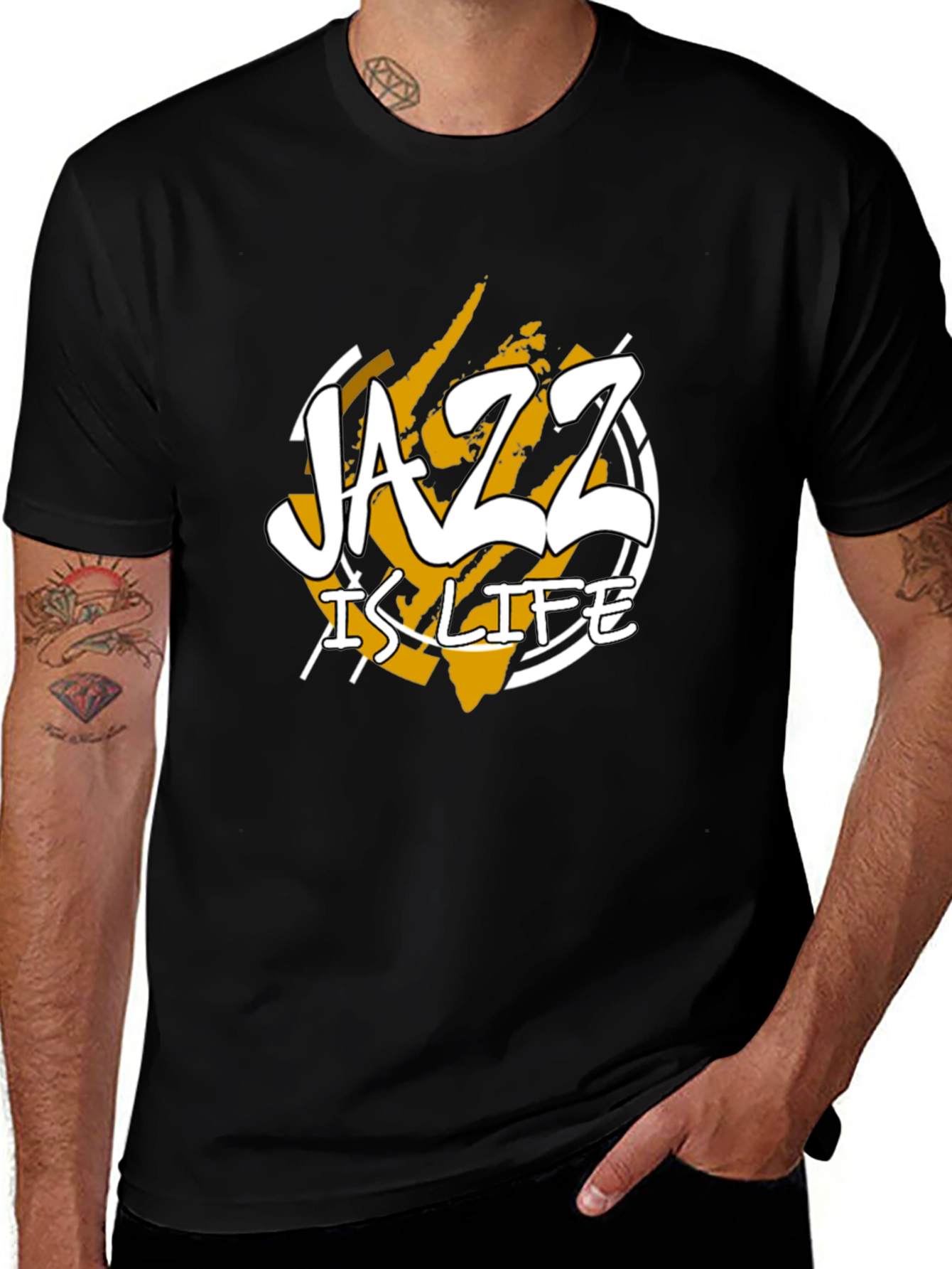 Jazz Is Life Graphic T-Shirt - Black