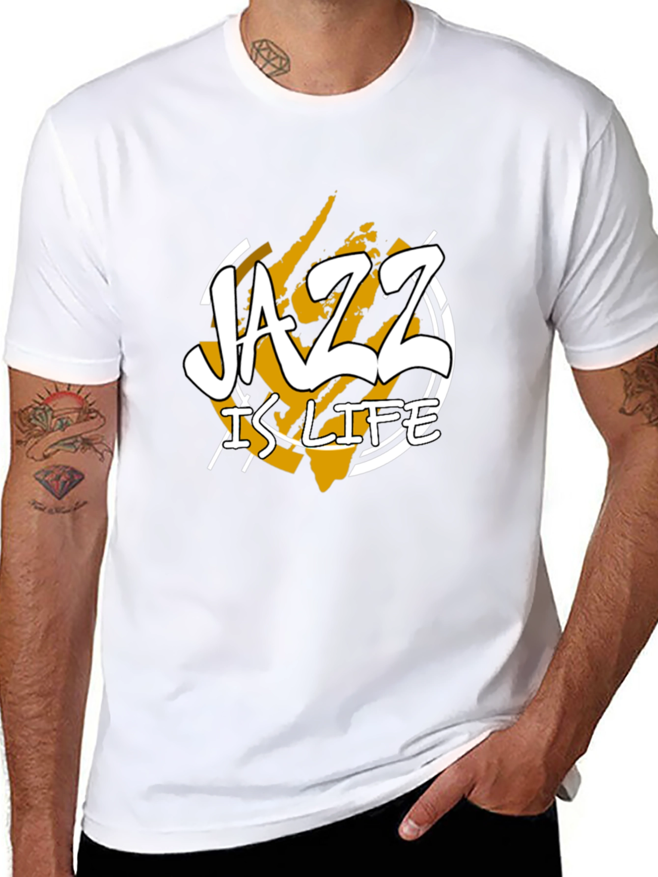 Jazz Is Life Graphic T-Shirt - Black