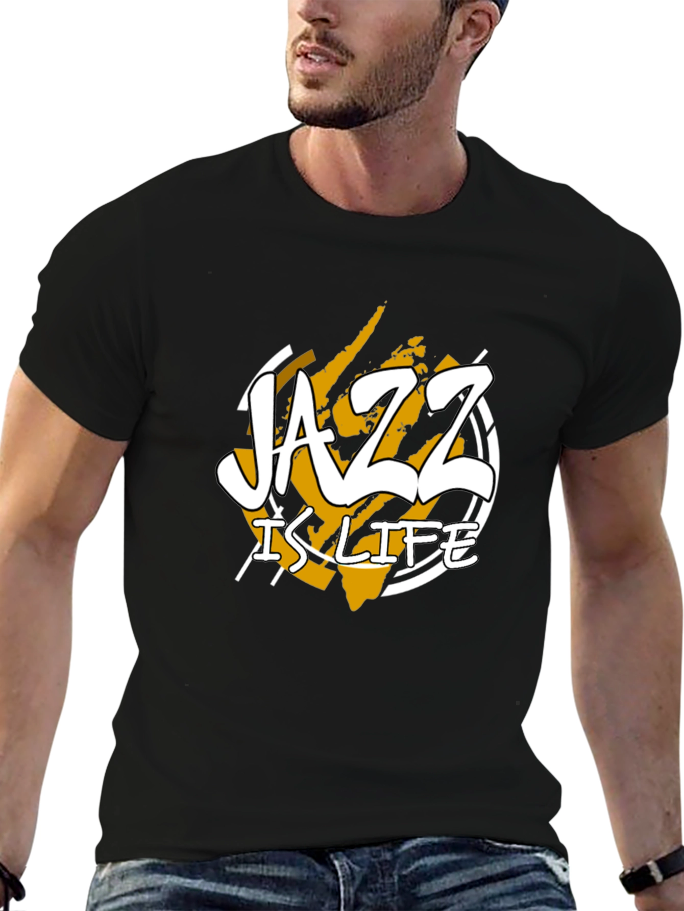 Jazz Is Life Graphic T-Shirt - Black