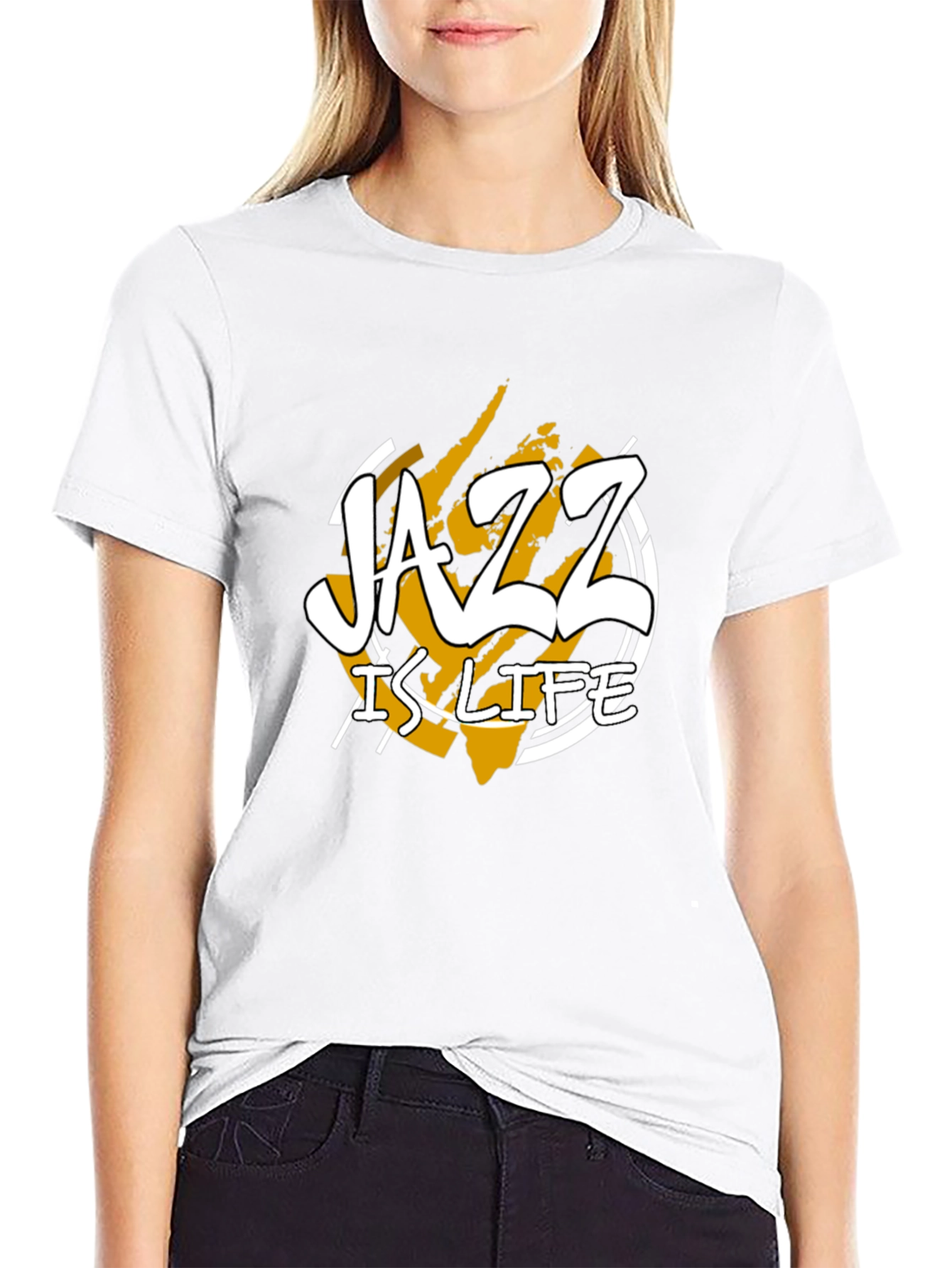 Jazz Is Life Graphic T-Shirt - Black