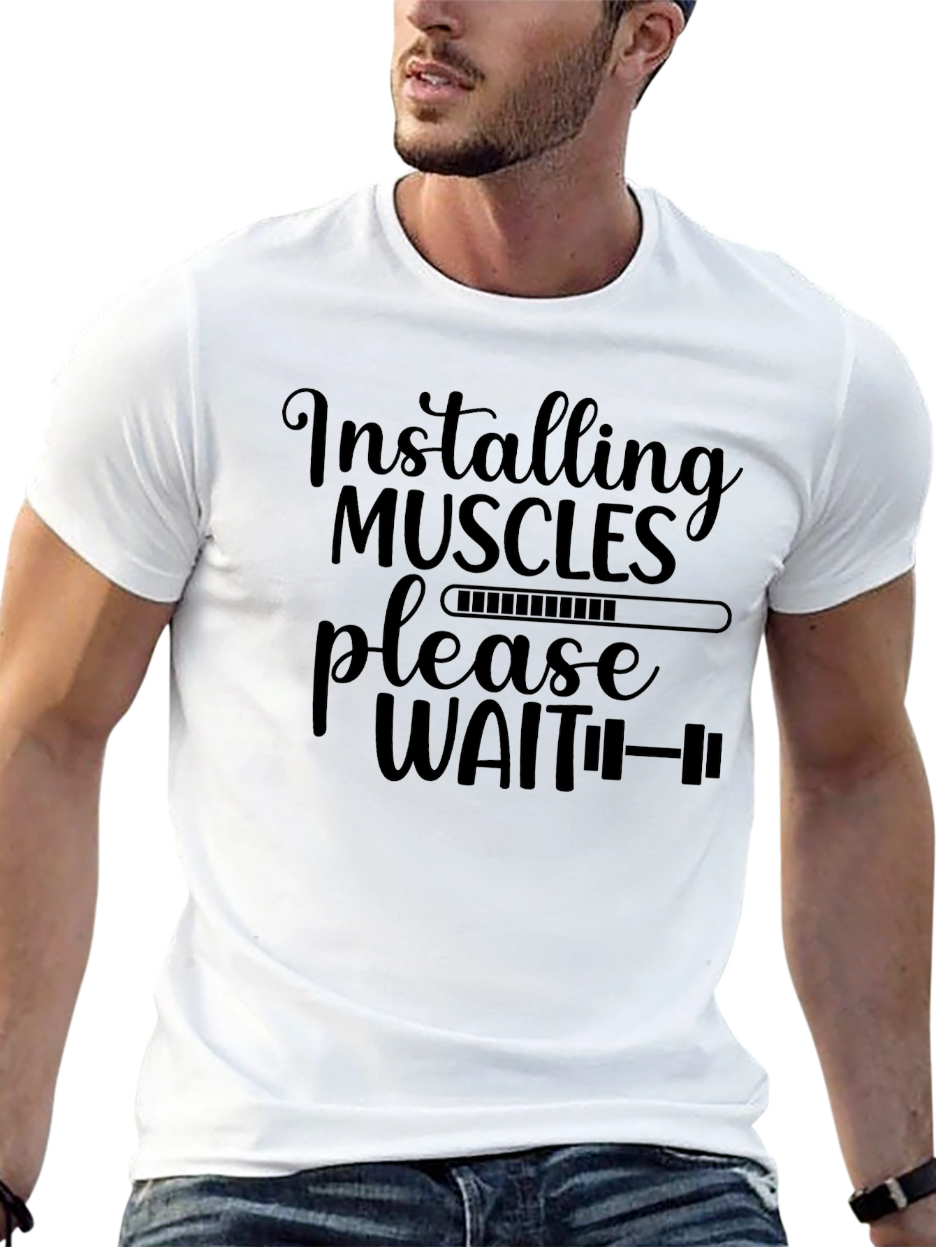 Installing Muscles Funny Workout Shirt