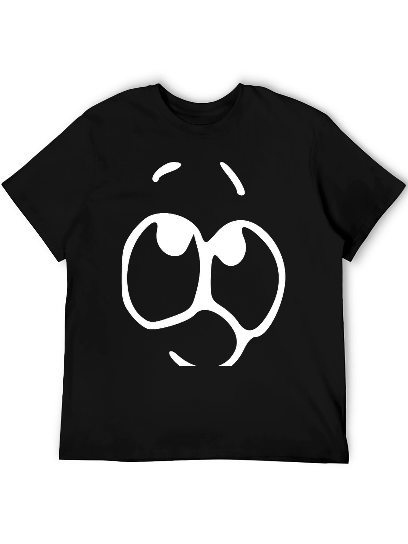 Cartoon Face Graphic Black T-Shirt