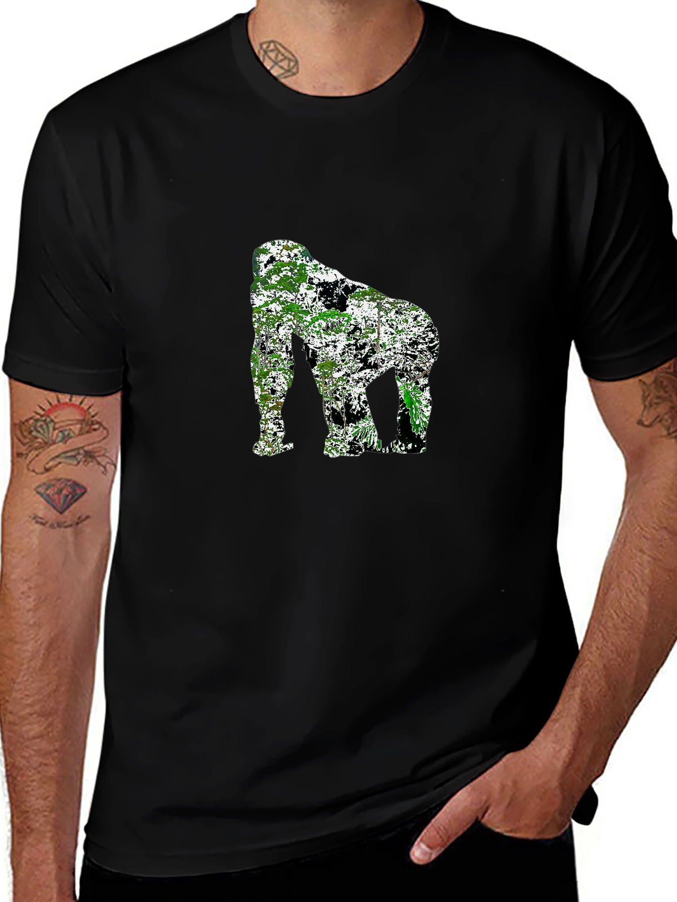 Jungle Gorilla Graphic Tee - Black