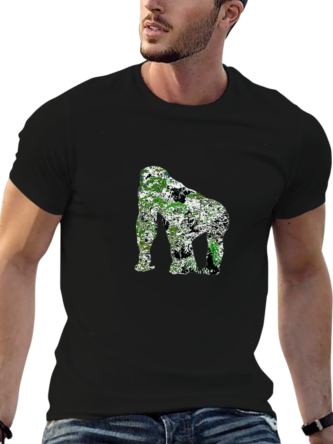 Jungle Gorilla Graphic Tee - Black