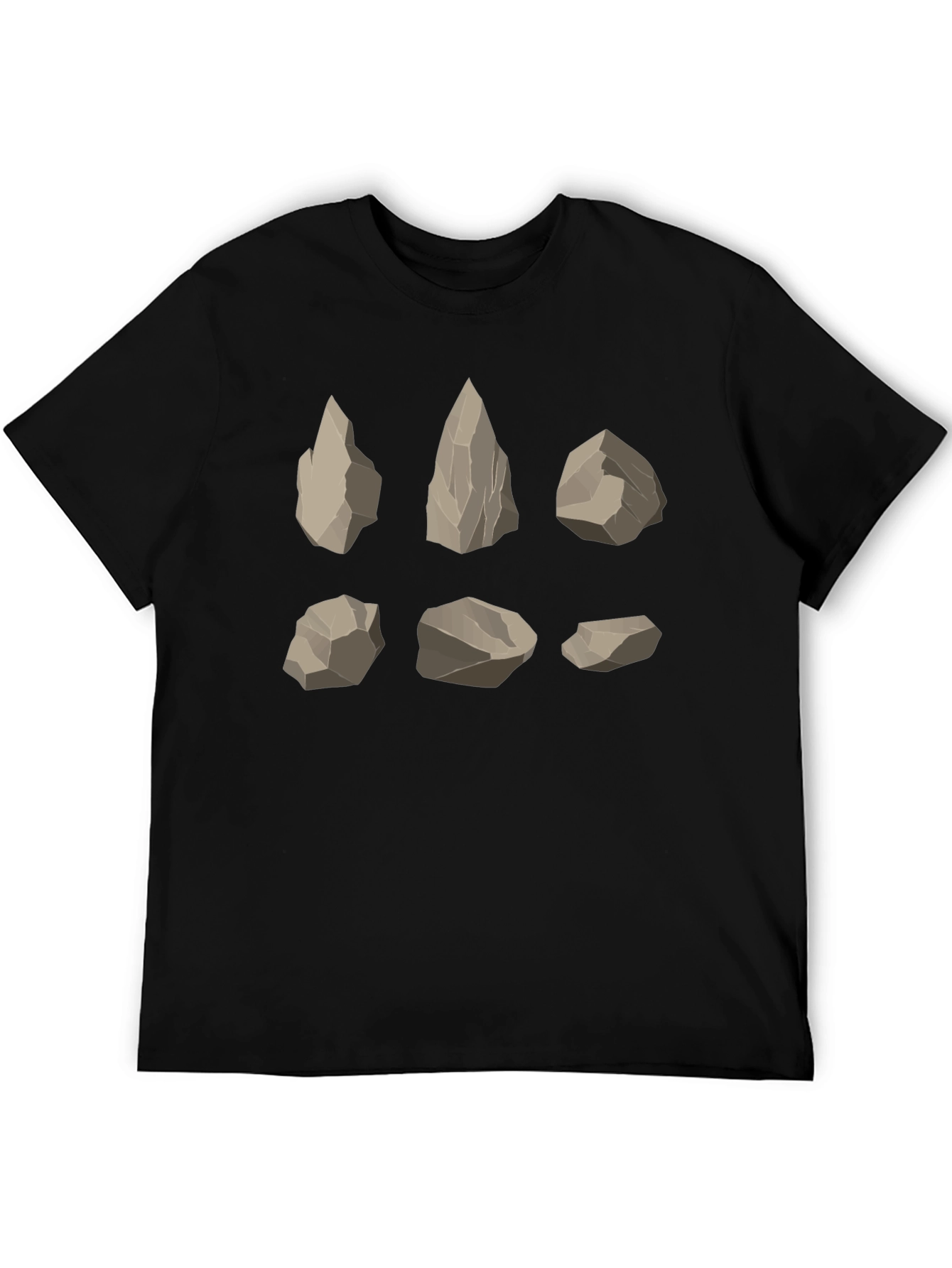 Geometric Rock Formation Graphic Tee - Black