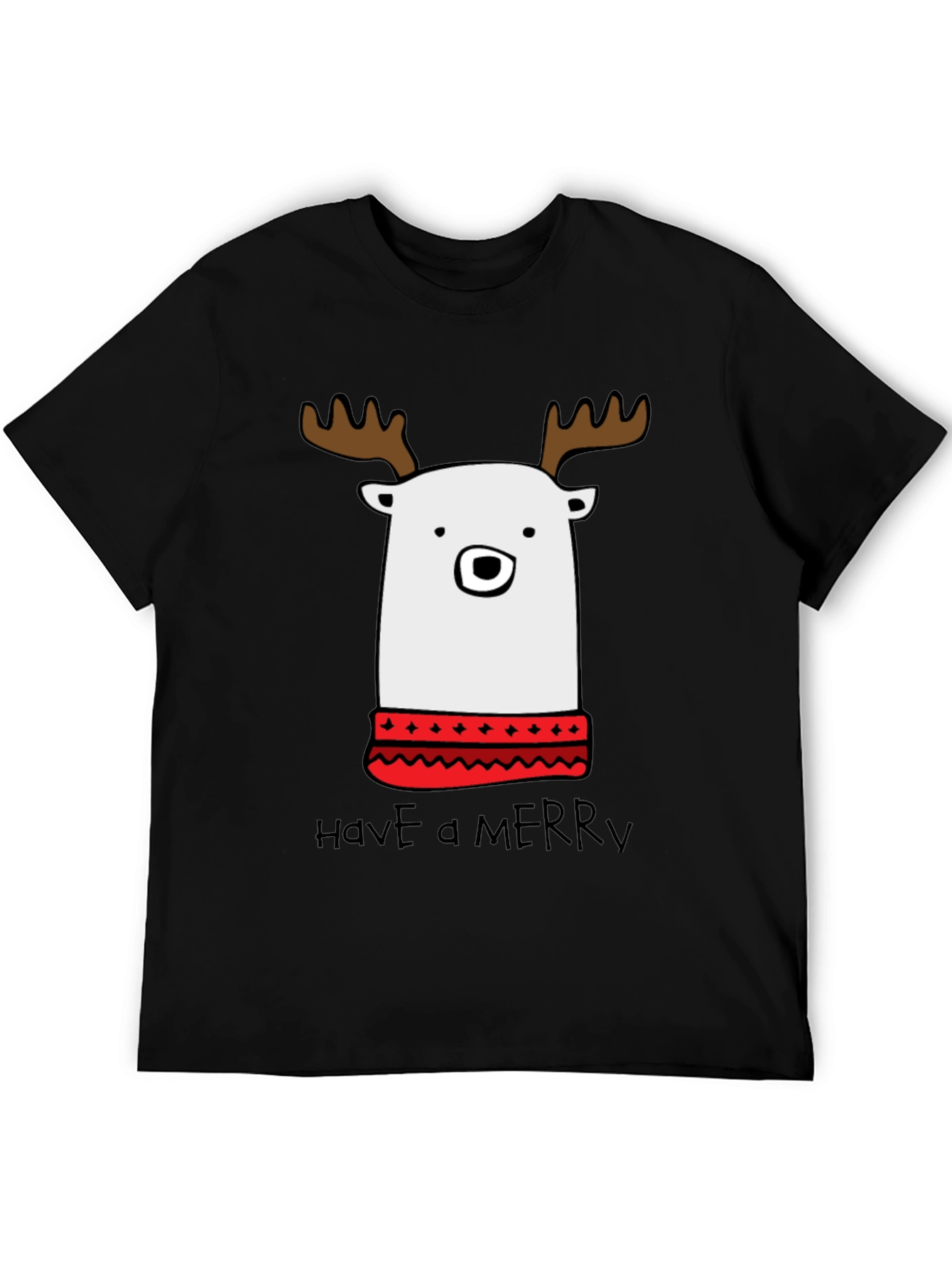 Festive Reindeer Bear T-Shirt - Merry Christmas Holiday Tee