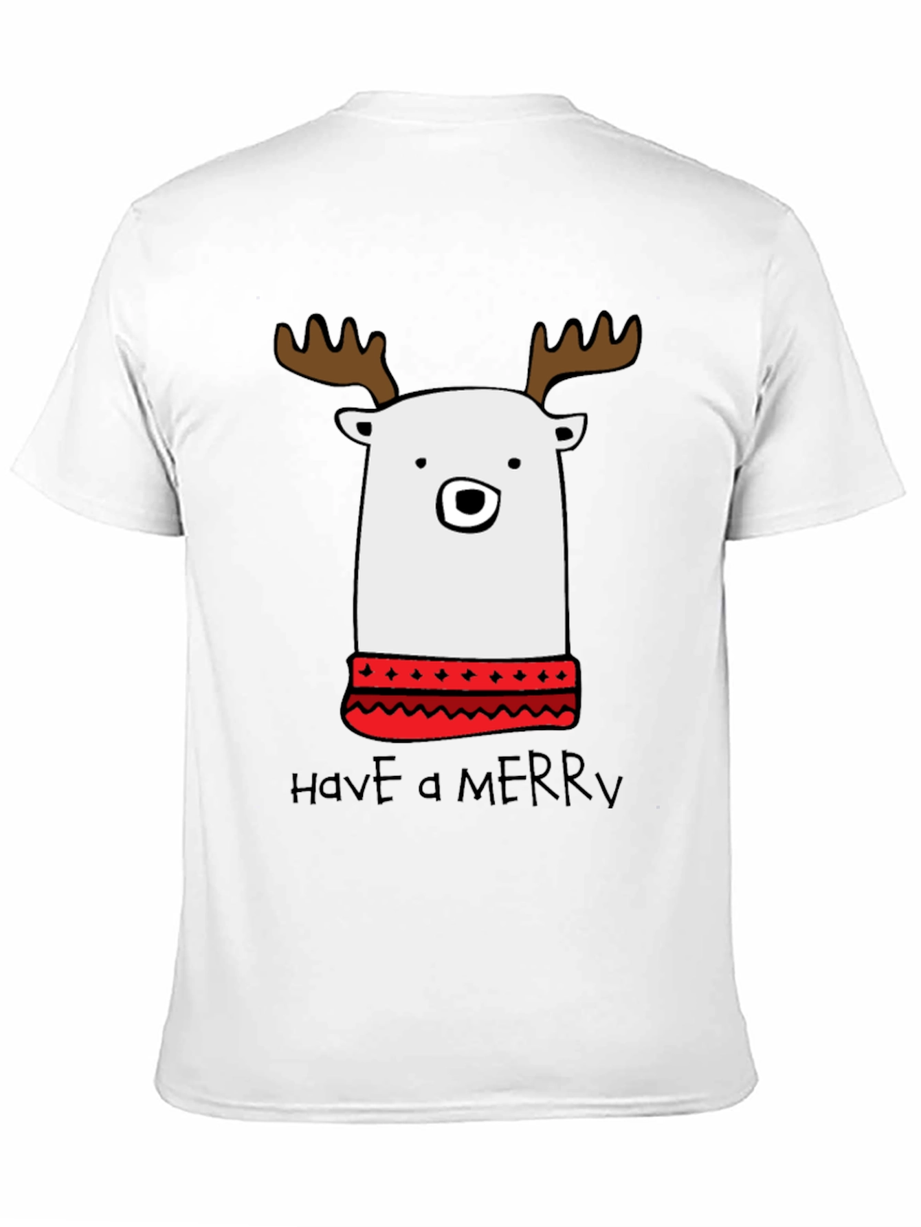 Festive Reindeer Bear T-Shirt - Merry Christmas Holiday Tee