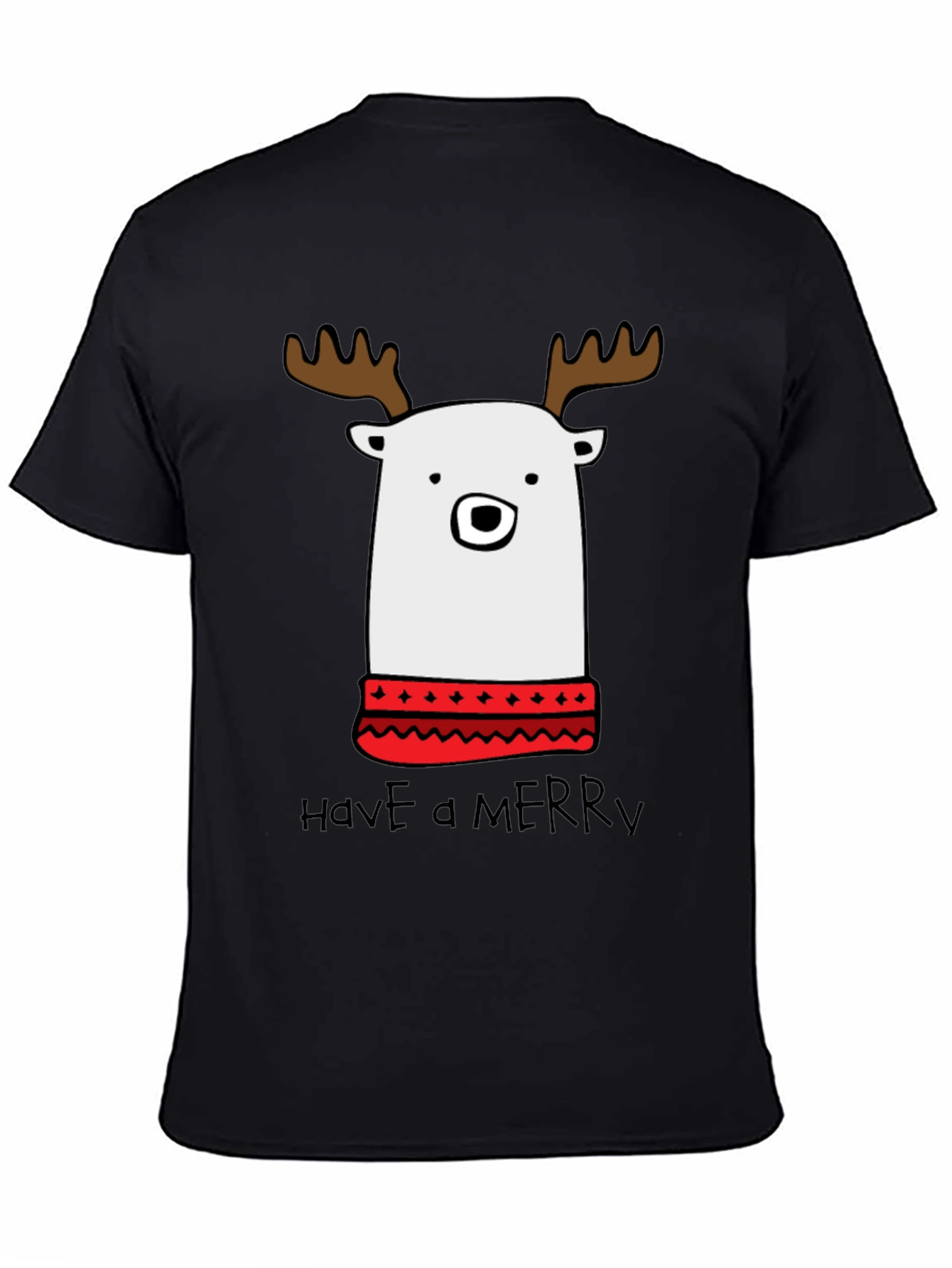 Festive Reindeer Bear T-Shirt - Merry Christmas Holiday Tee