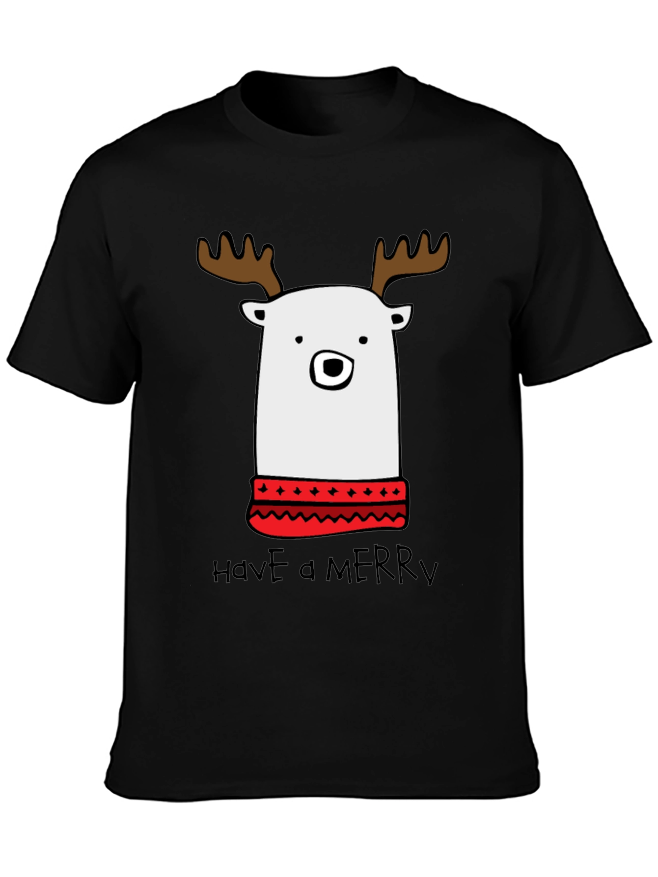 Festive Reindeer Bear T-Shirt - Merry Christmas Holiday Tee
