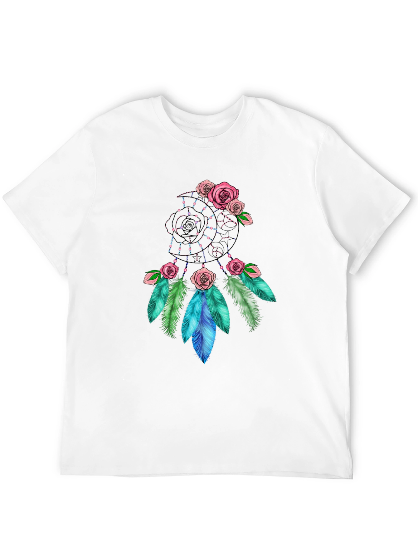 Dreamcatcher Rose Graphic Black T-Shirt