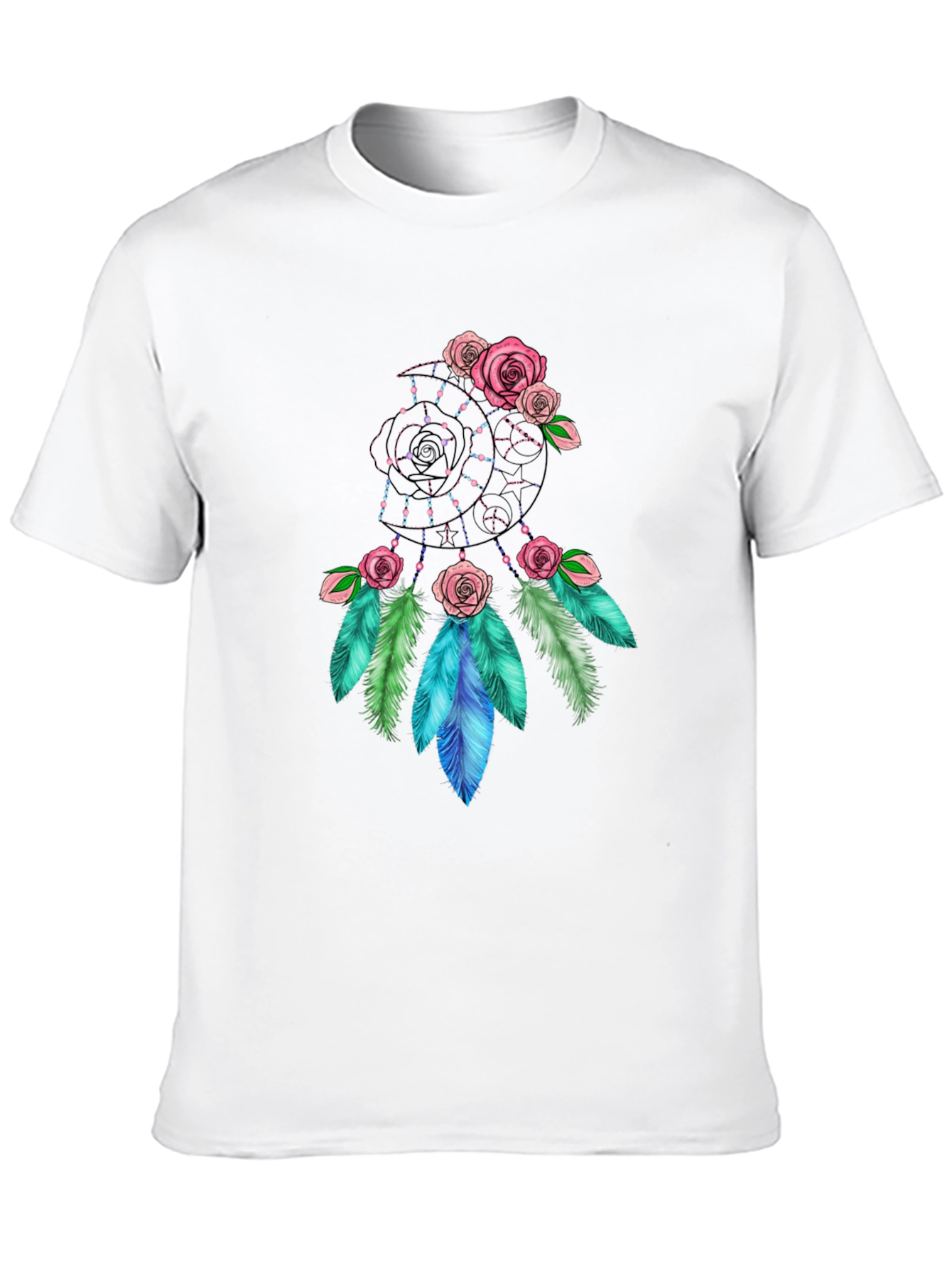 Dreamcatcher Rose Graphic Black T-Shirt