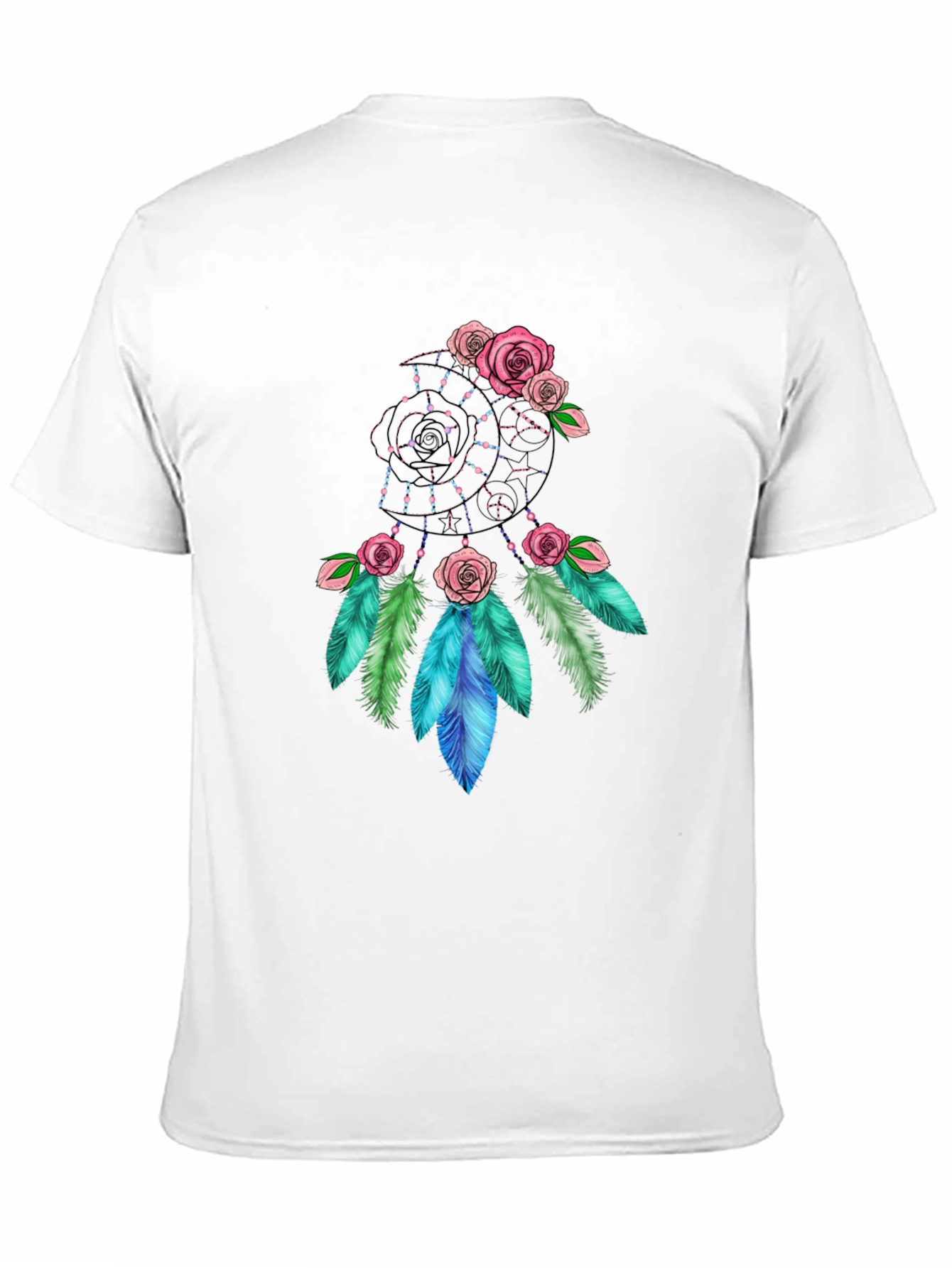 Dreamcatcher Rose Graphic Black T-Shirt