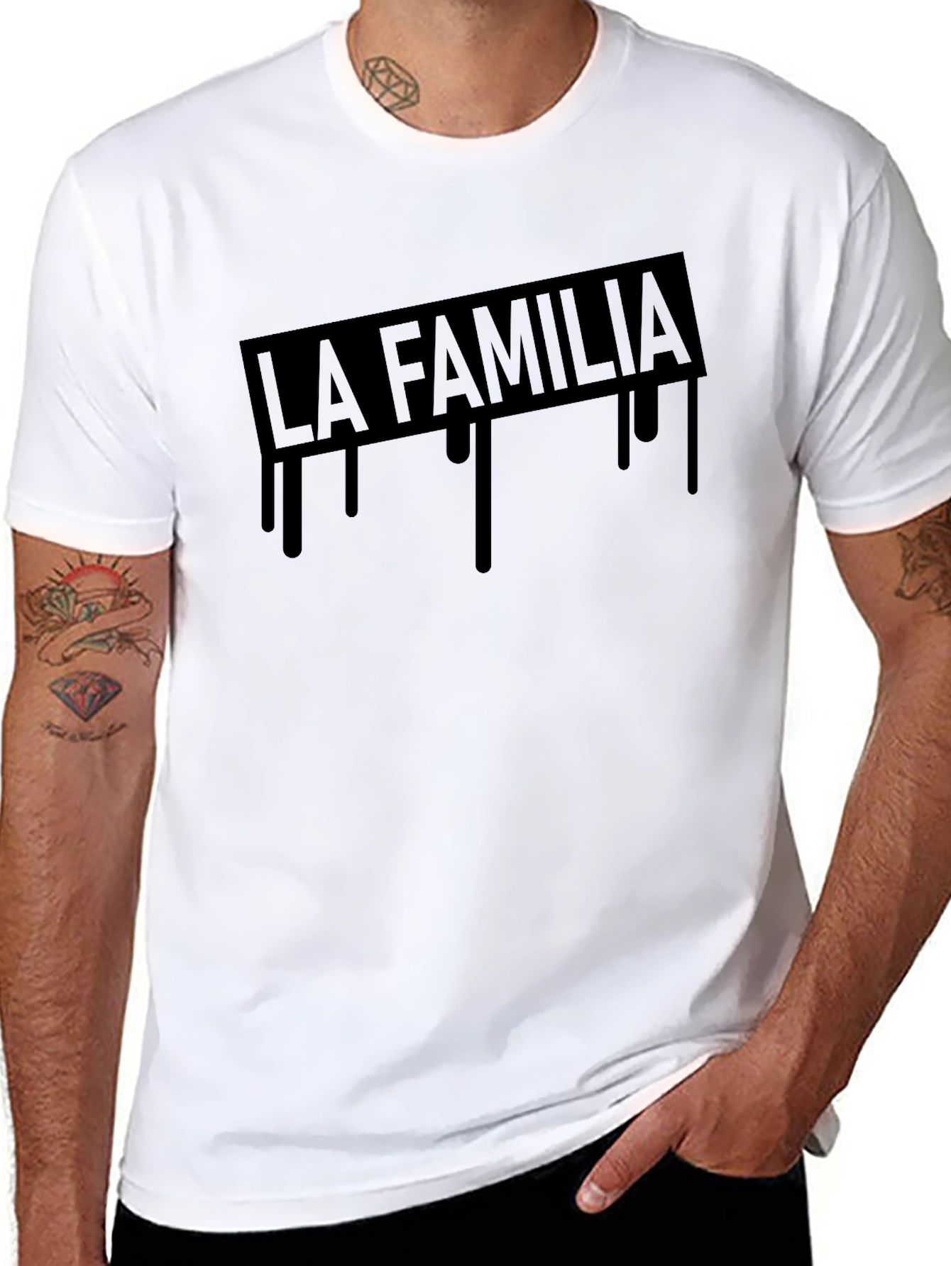 La Familia Graphic Print Black T-Shirt