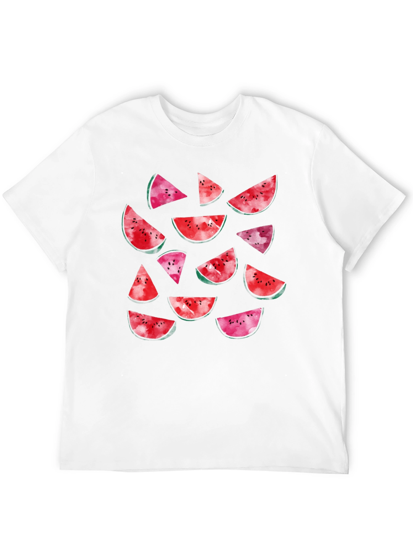 Watermelon Slice Print Black T-Shirt