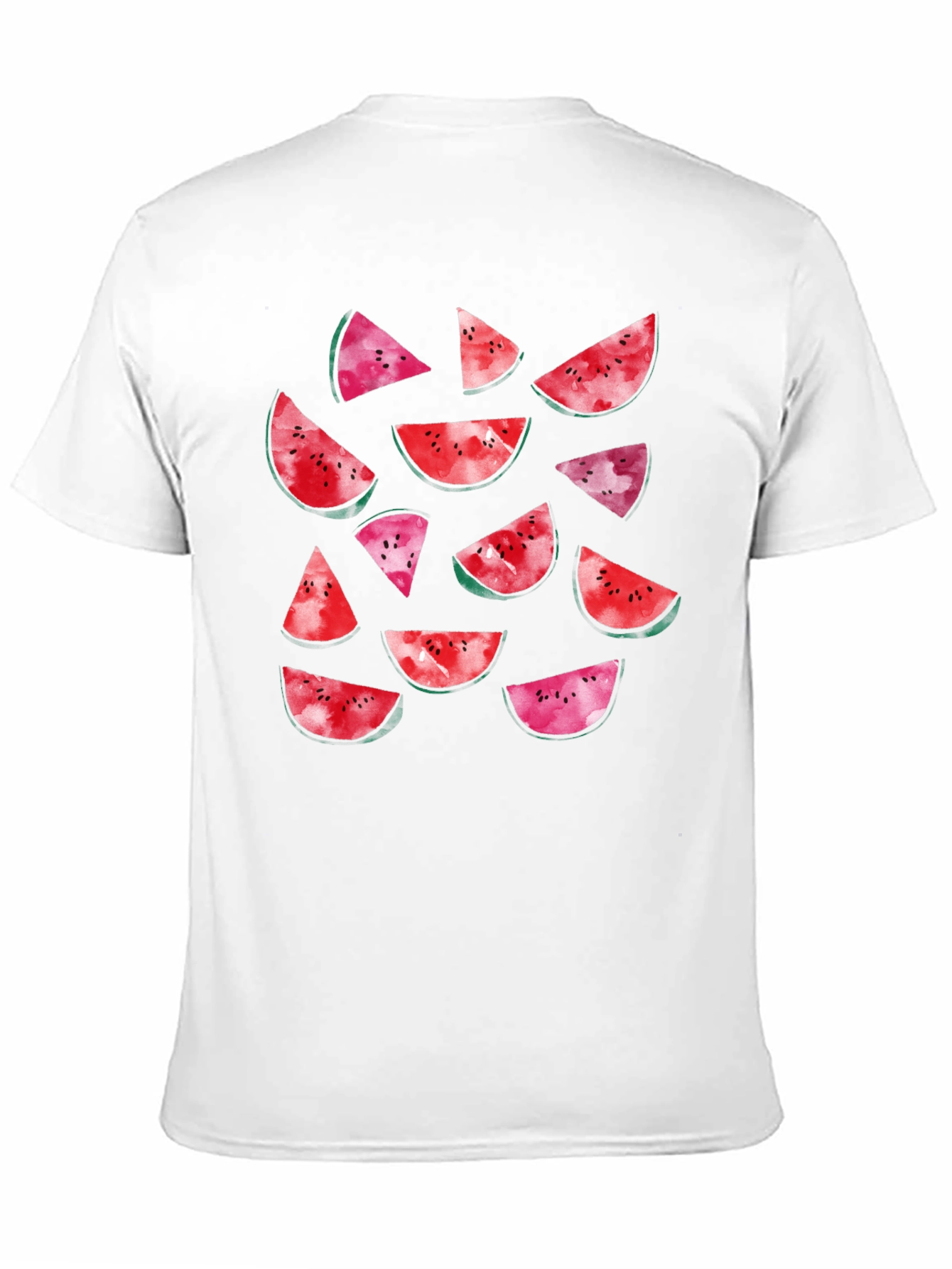 Watermelon Slice Print Black T-Shirt