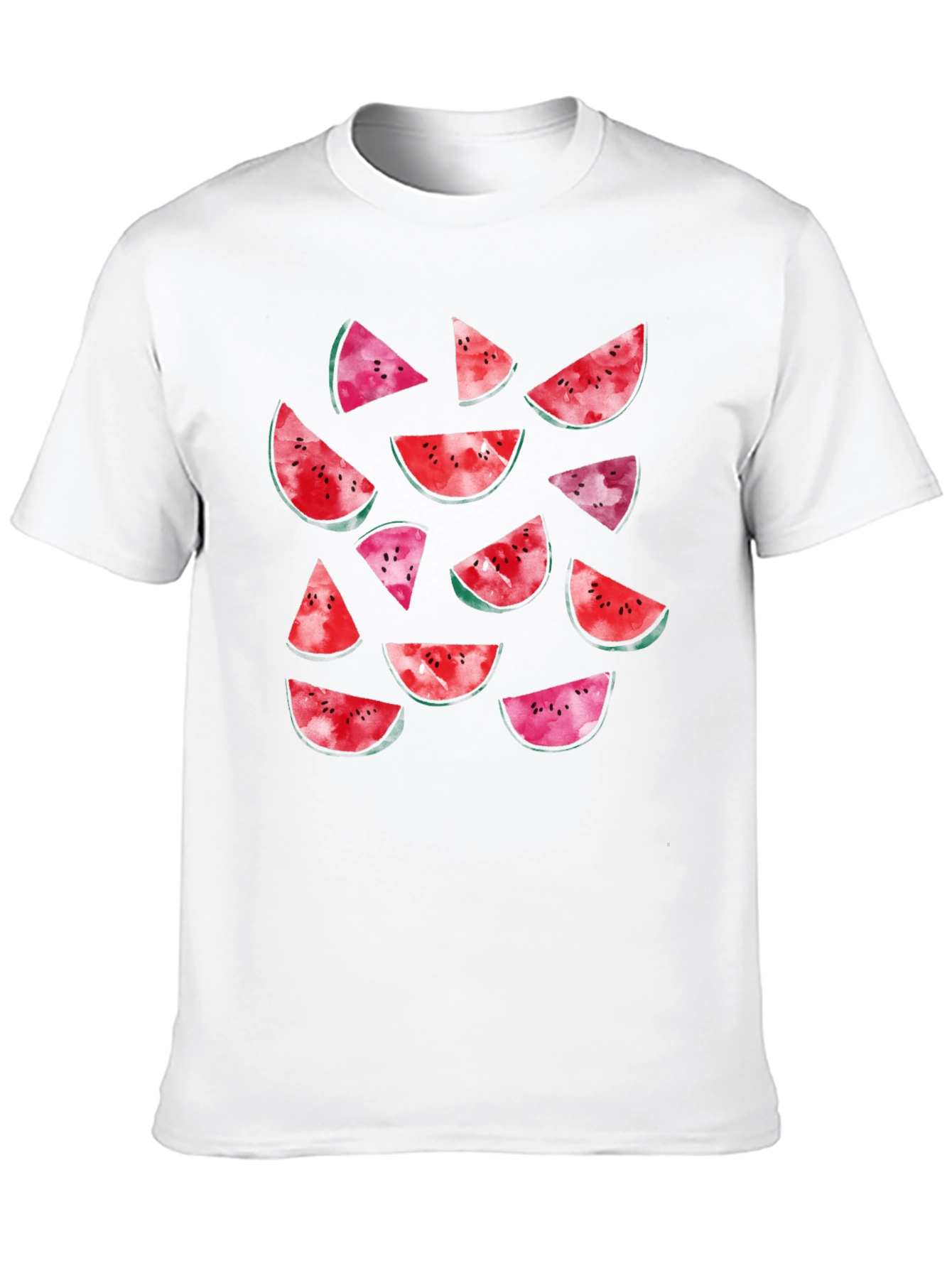 Watermelon Slice Print Black T-Shirt