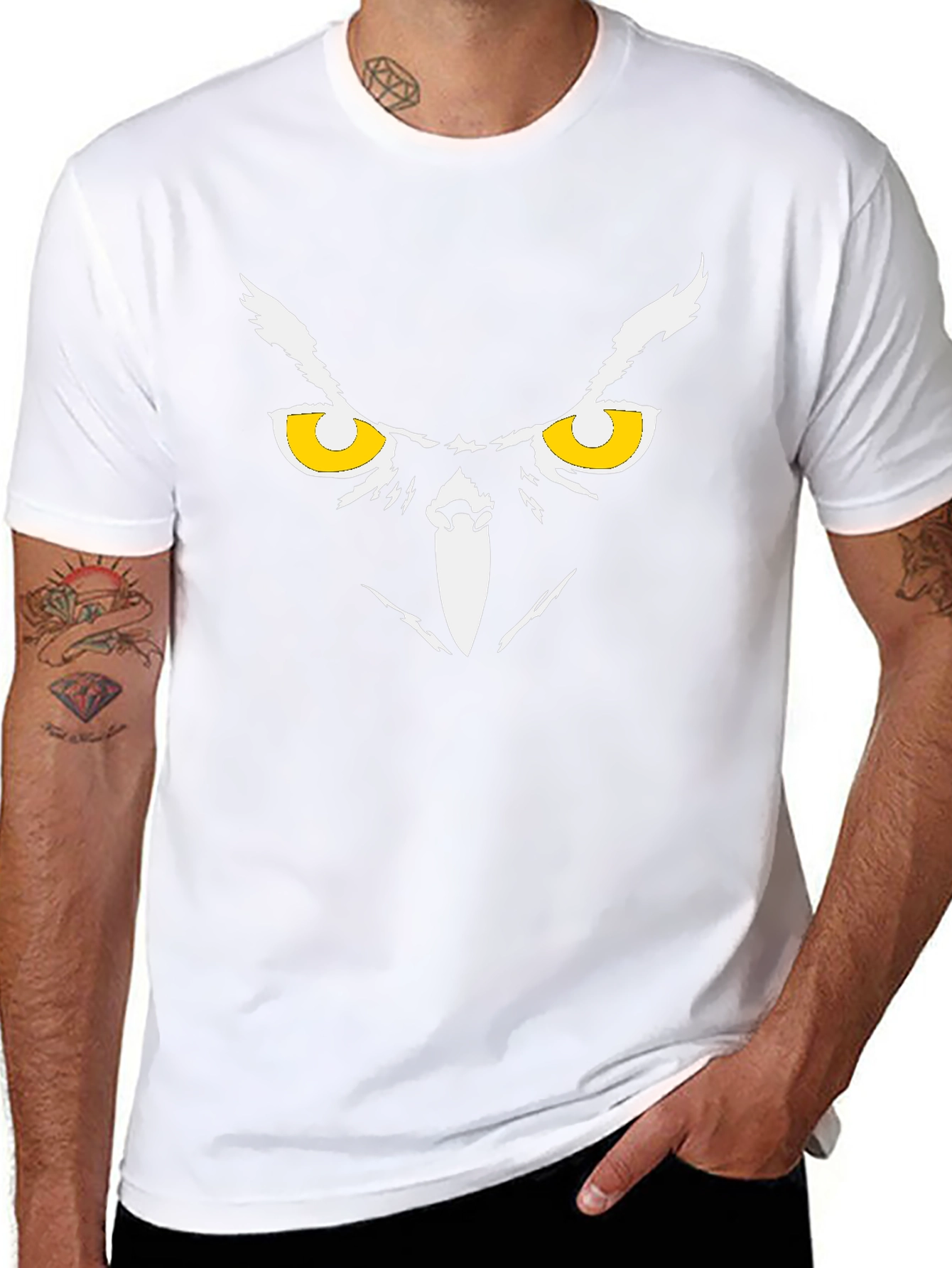 Owl Eyes Graphic Black T-Shirt