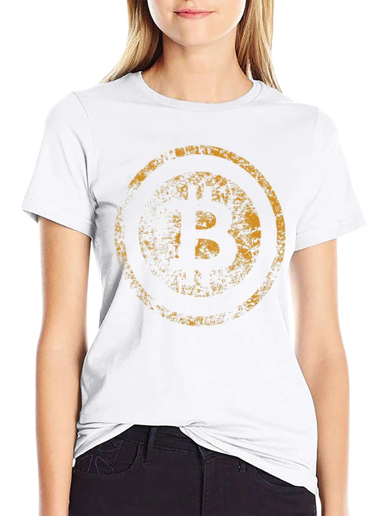 Bitcoin Grunge Graphic Tee - Black