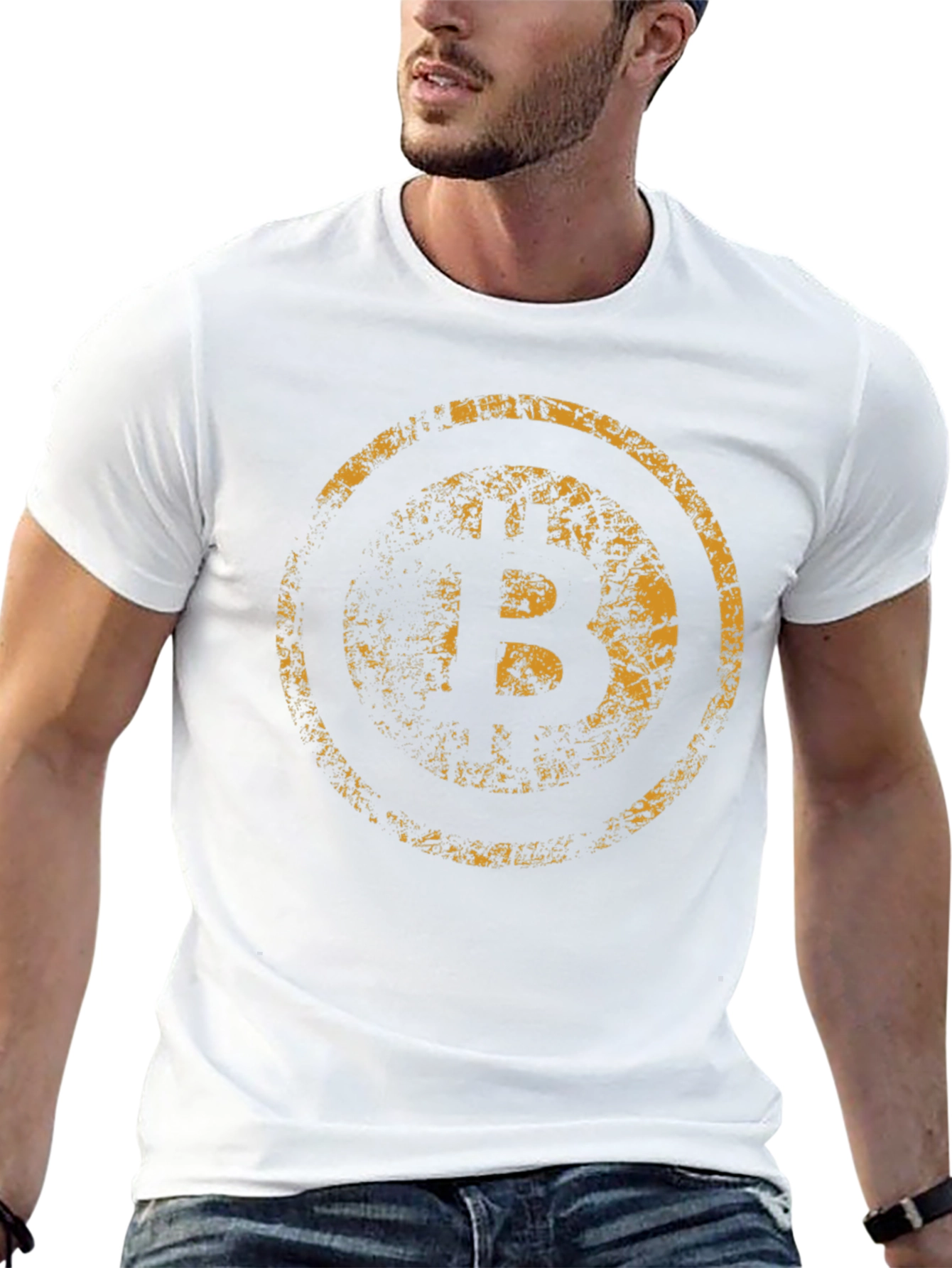 Bitcoin Grunge Graphic Tee - Black
