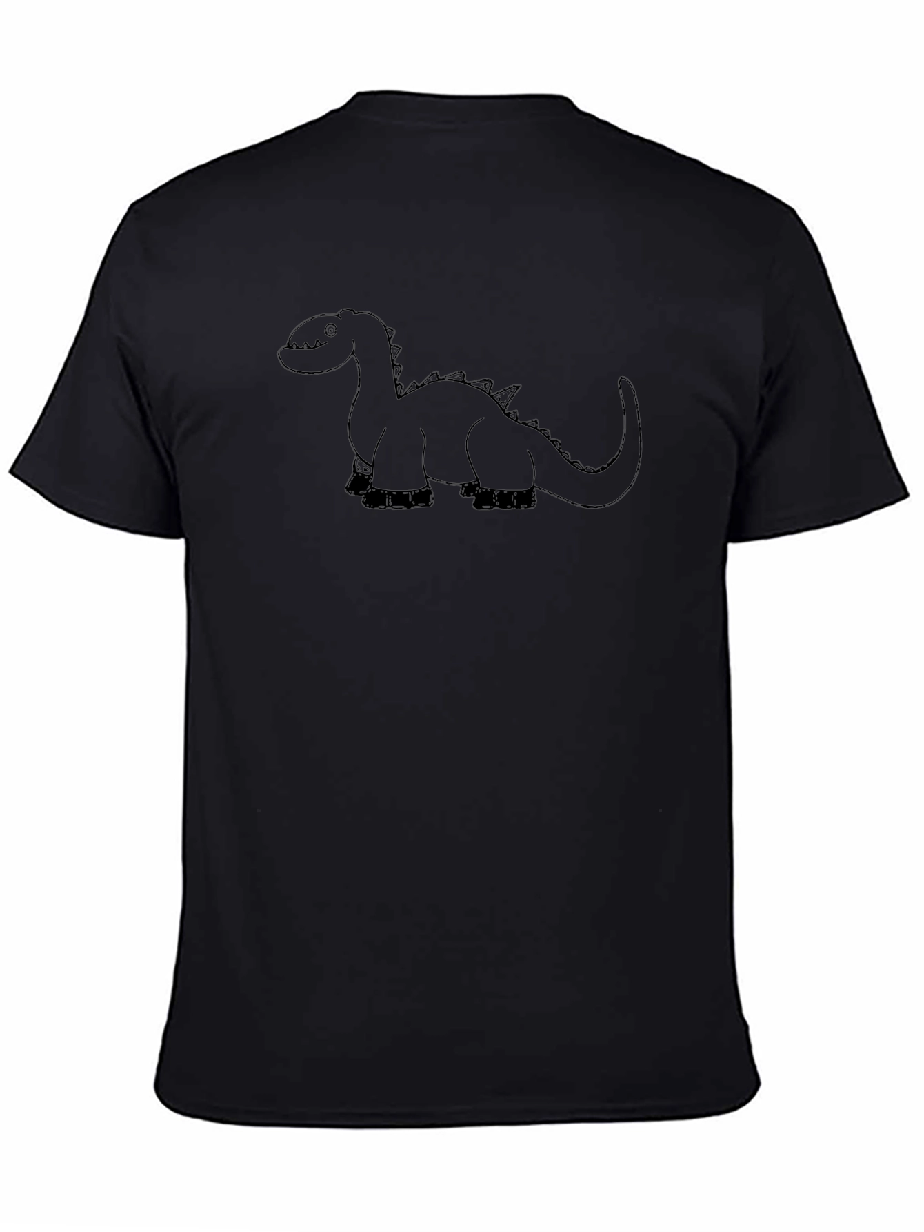 Dino Graphic Tee - Black Casual Cotton T-Shirt