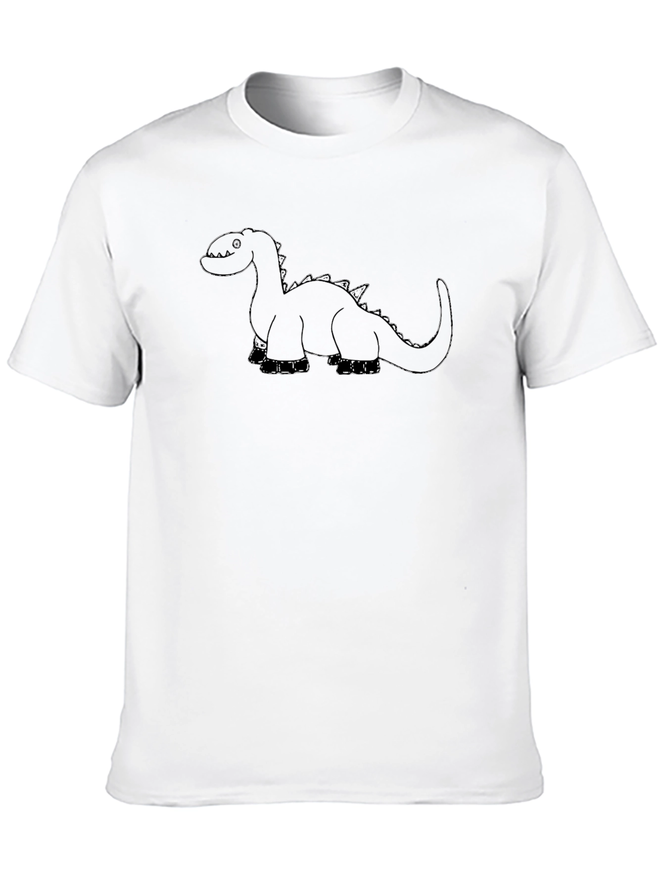 Dino Graphic Tee - Black Casual Cotton T-Shirt