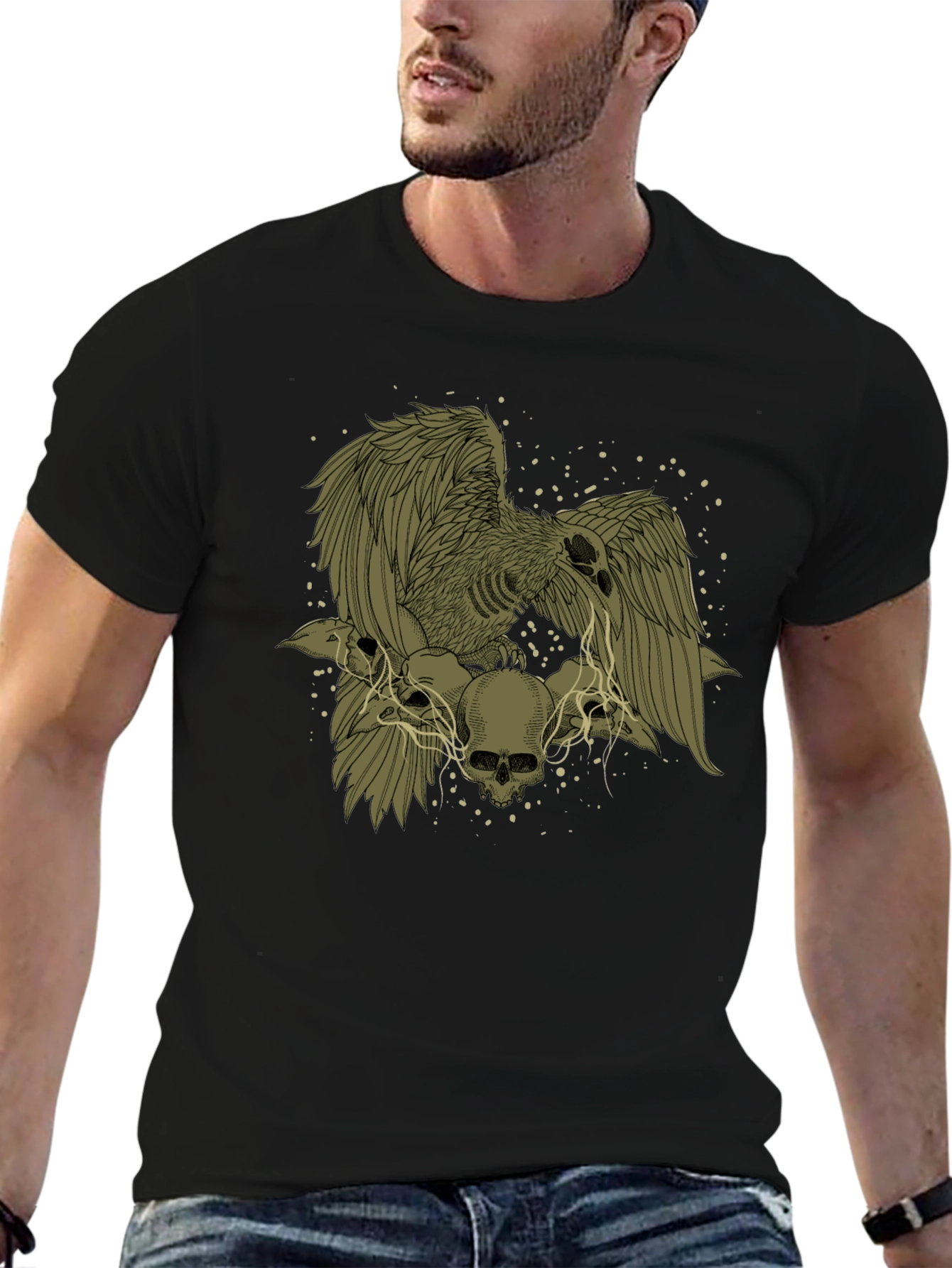 Raven and Skull Graphic T-Shirt