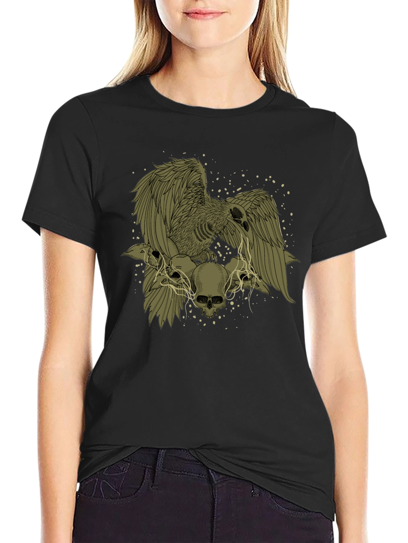 Raven and Skull Graphic T-Shirt