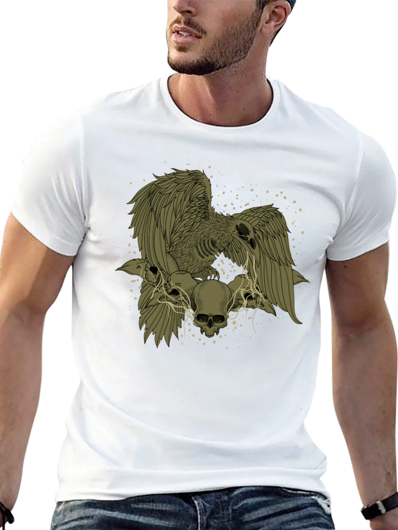 Raven and Skull Graphic T-Shirt