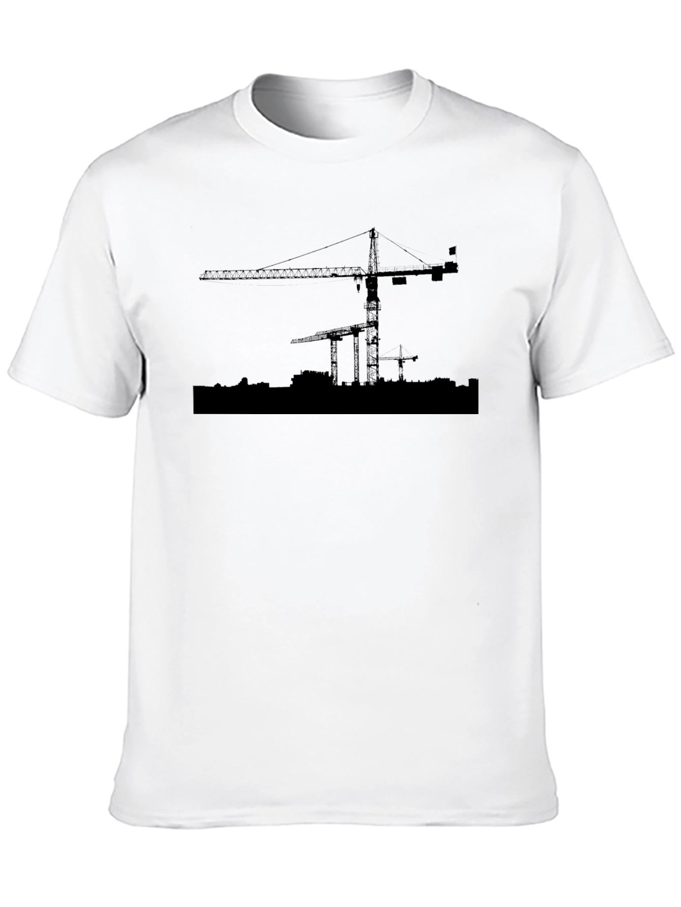 Construction Crane Silhouette Graphic T-Shirt