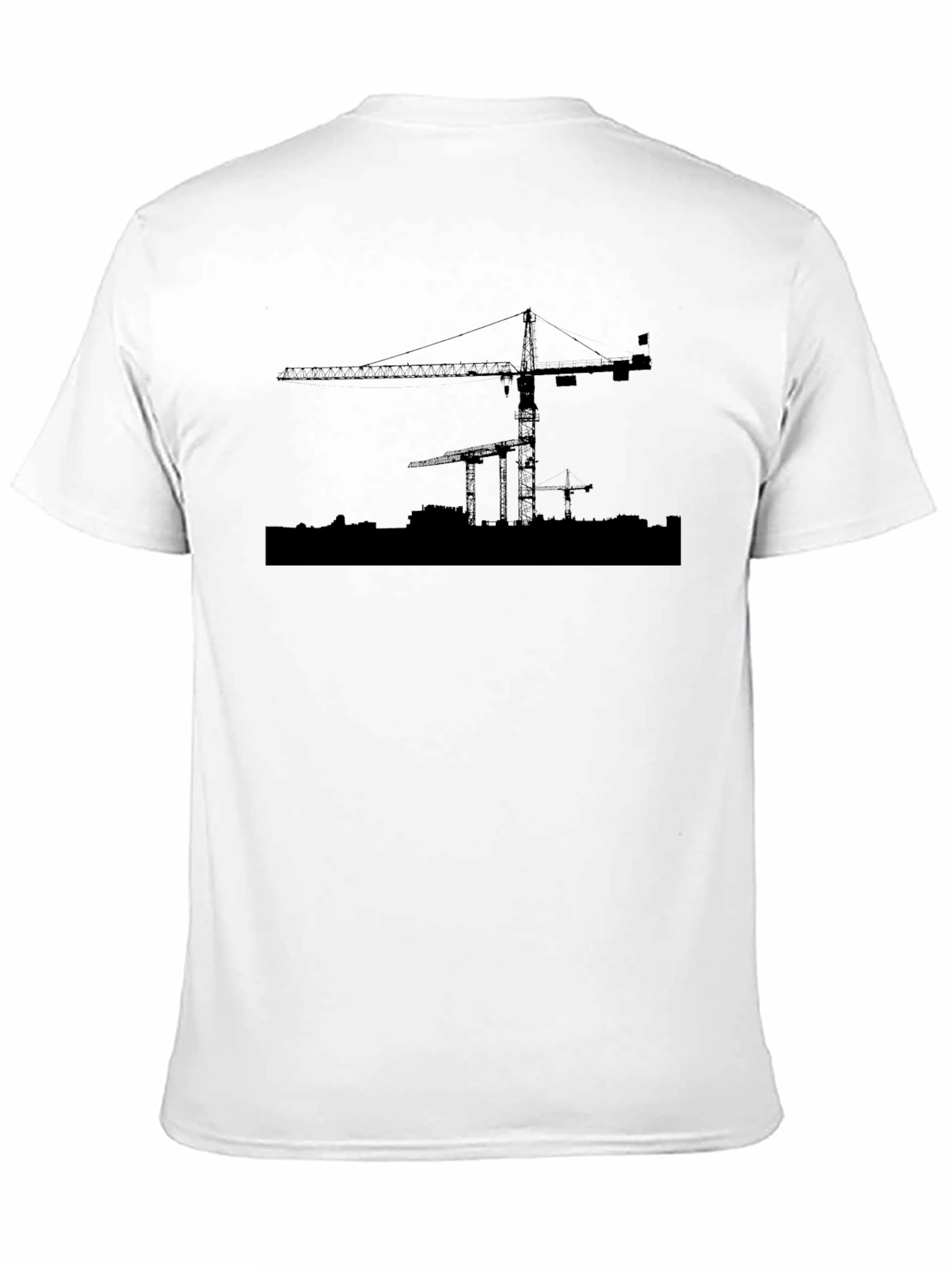 Construction Crane Silhouette Graphic T-Shirt