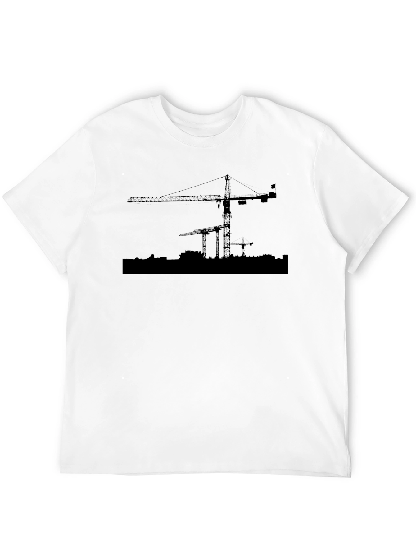 Construction Crane Silhouette Graphic T-Shirt