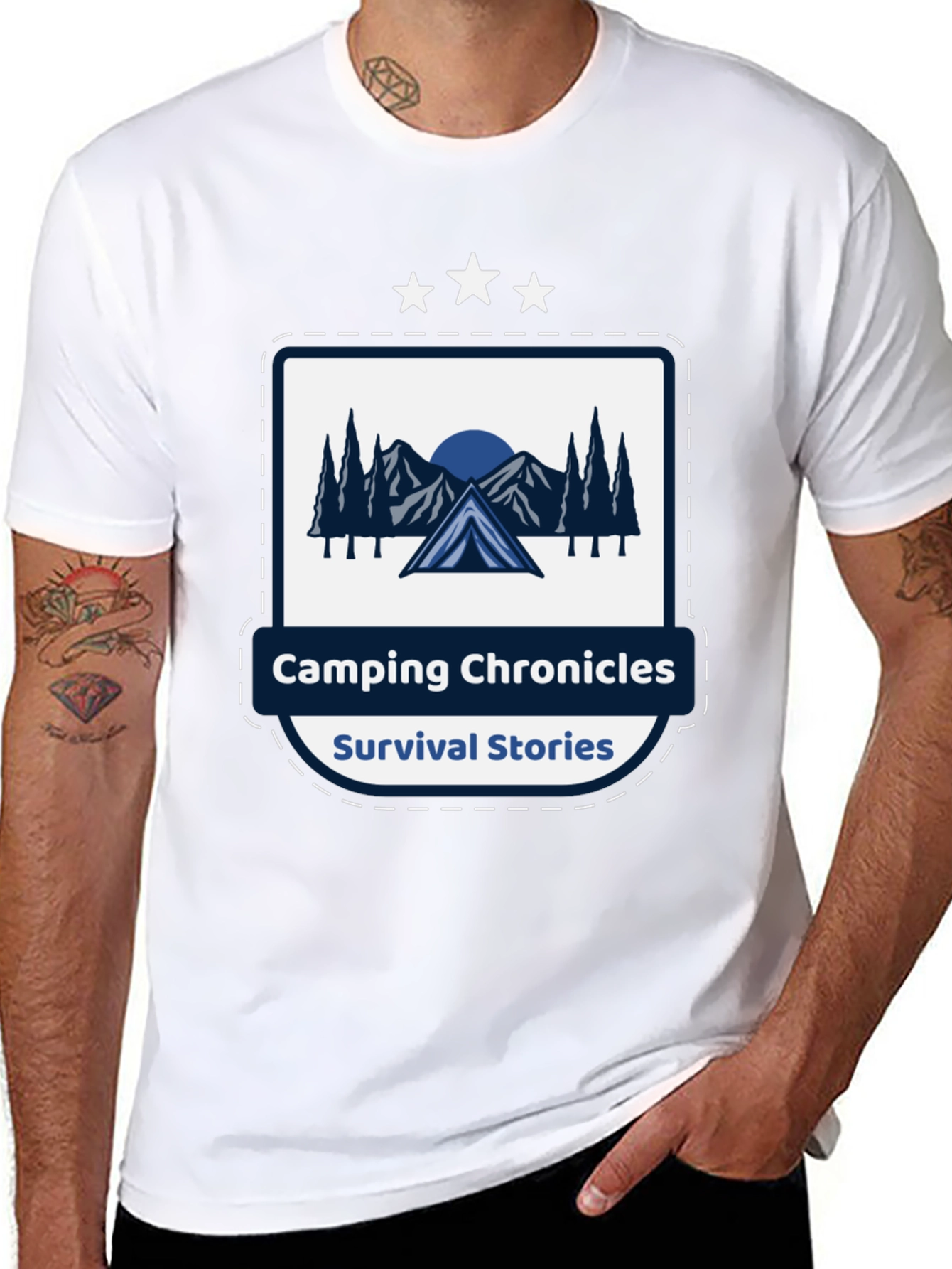 Camping Chronicles Survival Stories Black T-Shirt