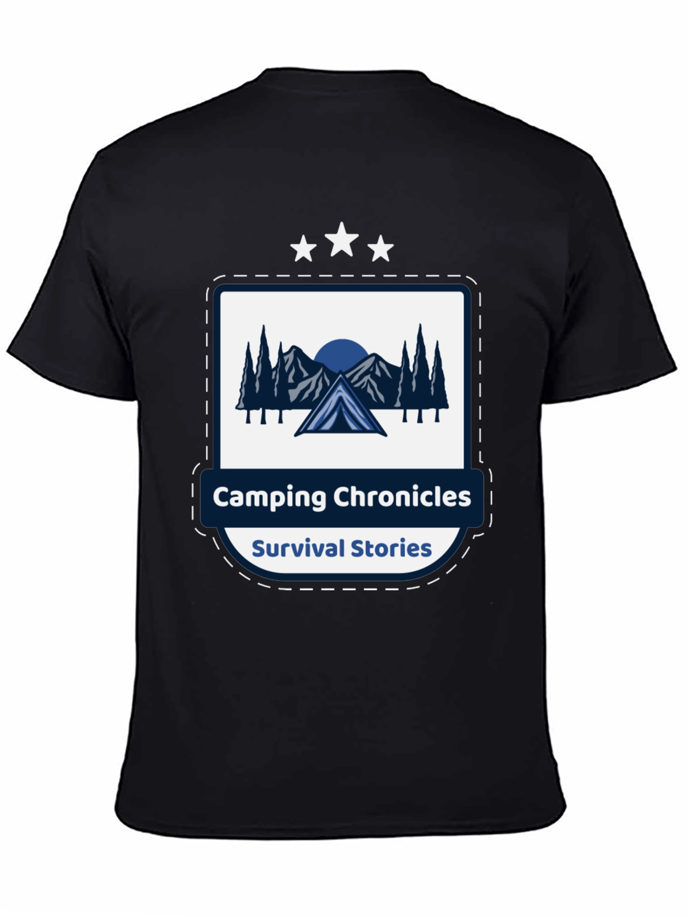 Camping Chronicles Survival Stories Black T-Shirt