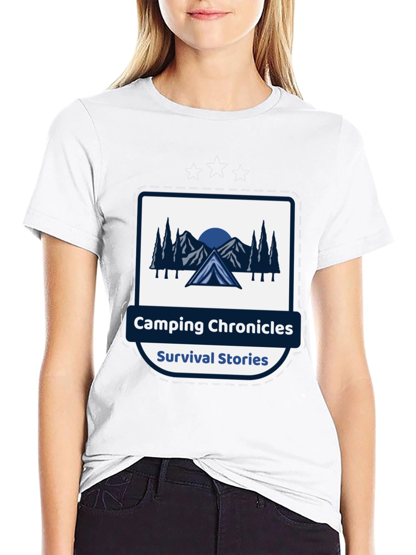 Camping Chronicles Survival Stories Black T-Shirt