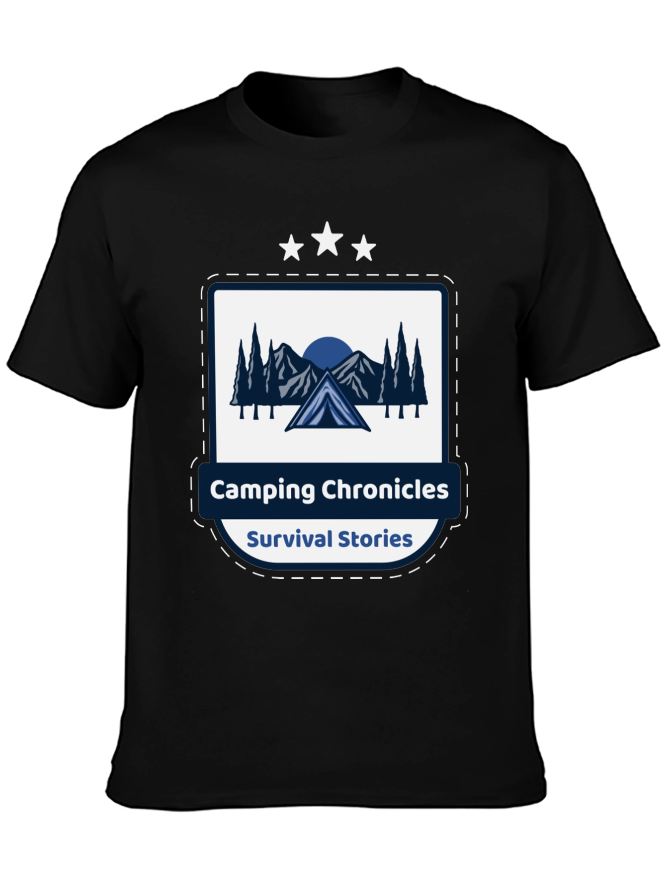 Camping Chronicles Survival Stories Black T-Shirt