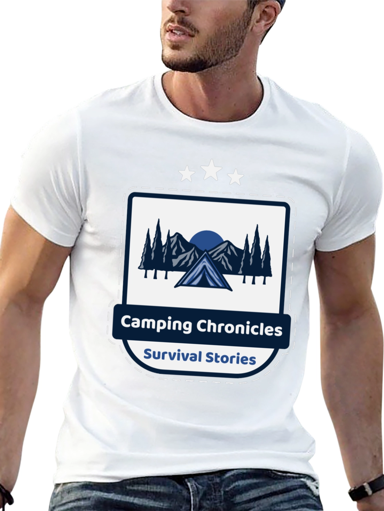 Camping Chronicles Survival Stories Black T-Shirt