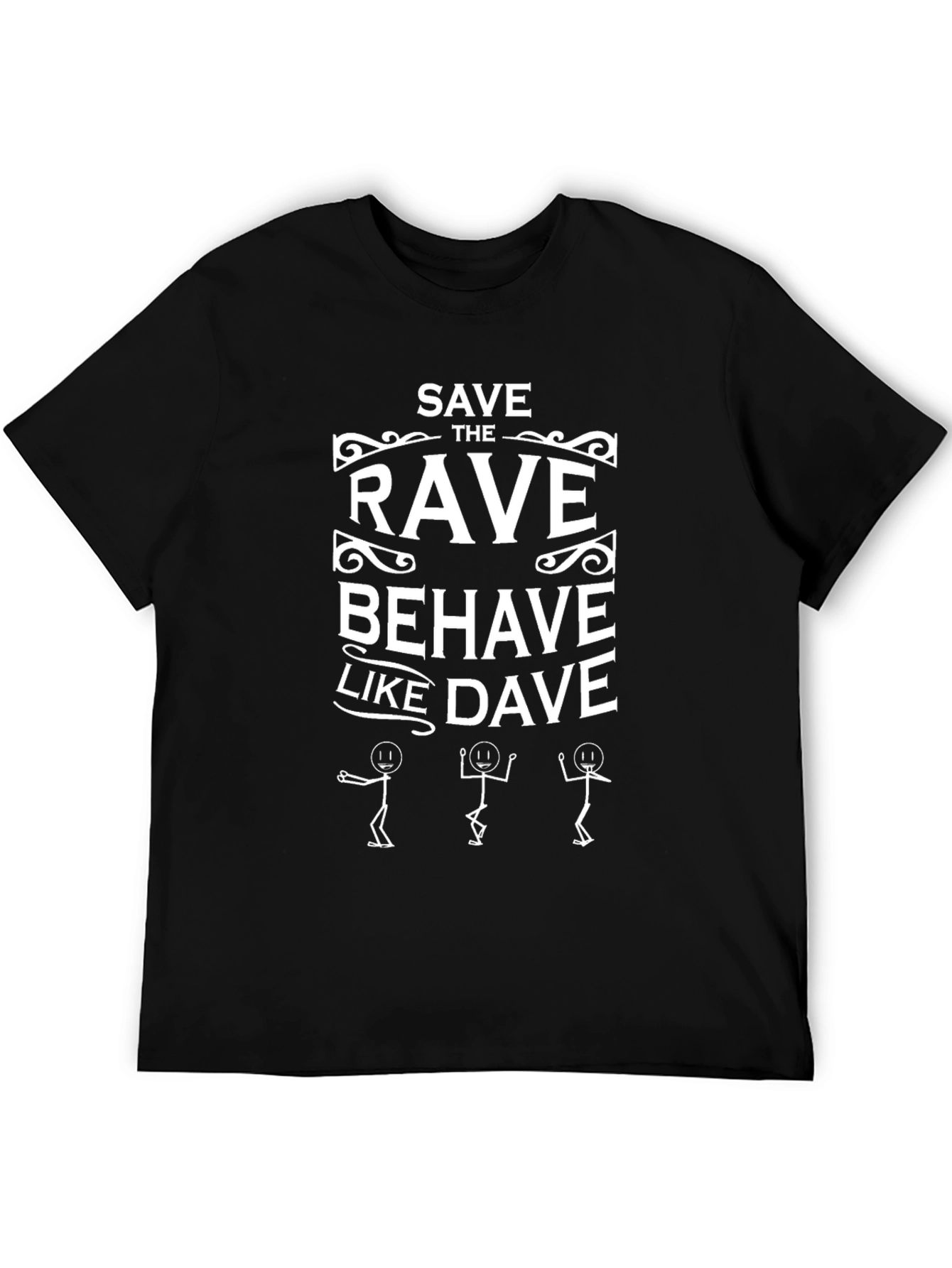 Save the Rave Mens Black Graphic T-Shirt