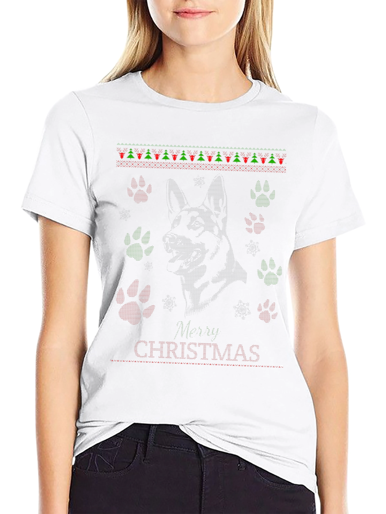 Dog Breed Christmas Ugly Sweater Tee Shirt