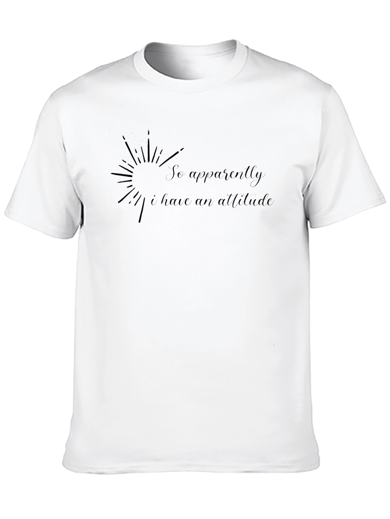 Attitude Graphic Tee - Mens Black Crew Neck T-Shirt