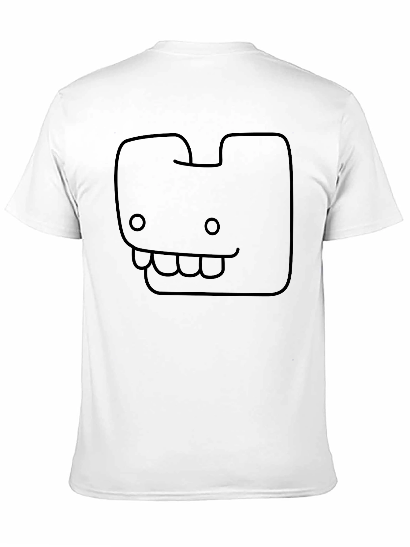 Funny Cartoon Face Graphic Tee - Black