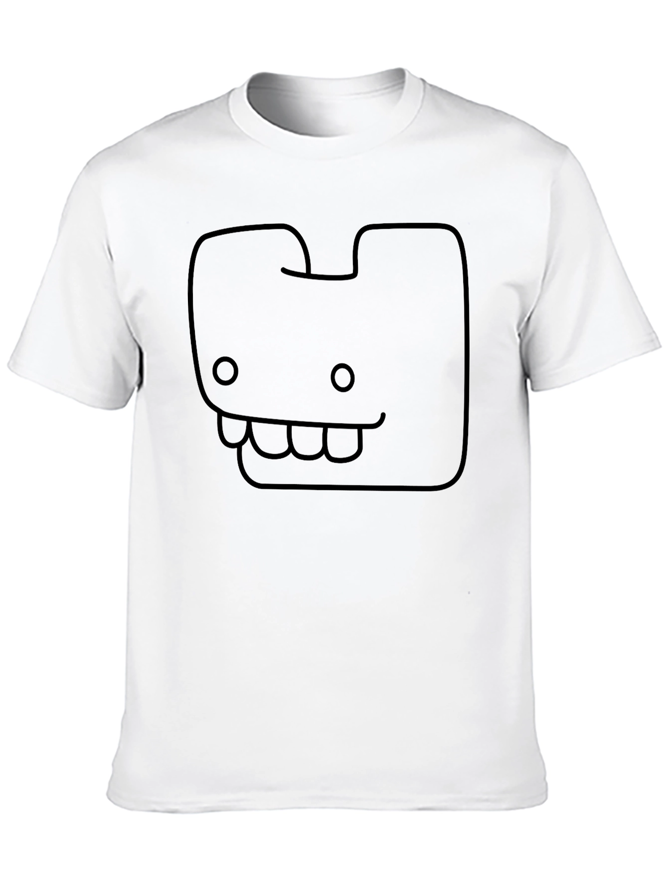 Funny Cartoon Face Graphic Tee - Black