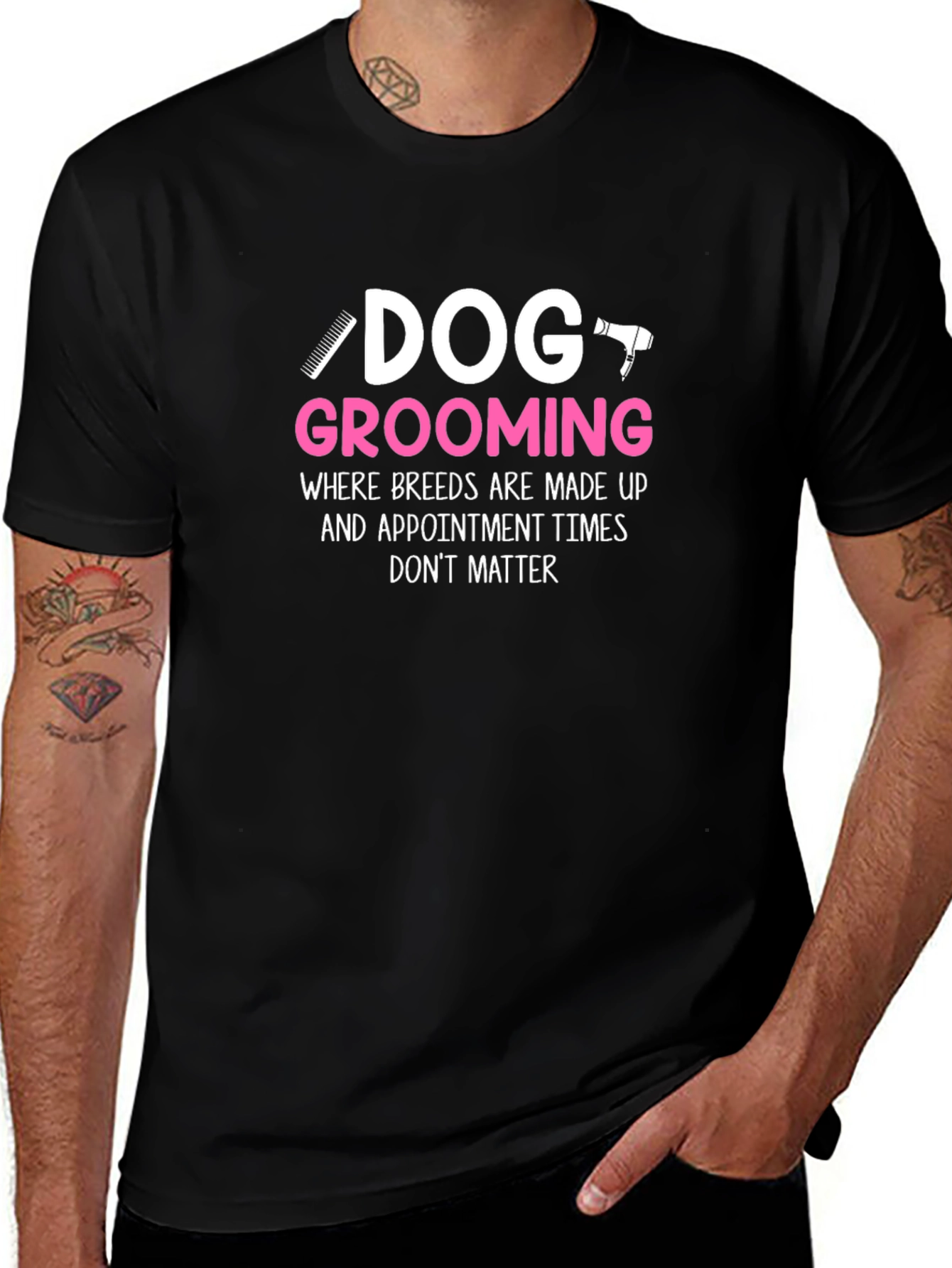 Dog Grooming Humor T-Shirt - Black