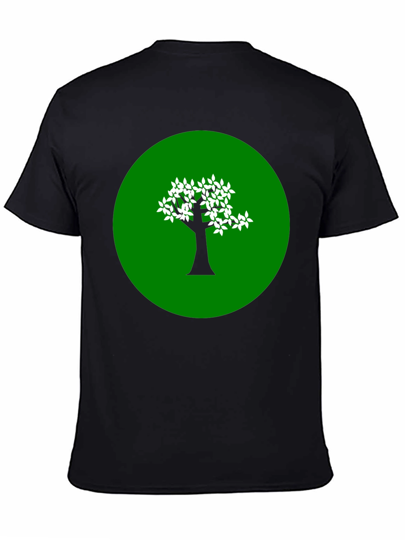 Green Tree Graphic Black T-Shirt