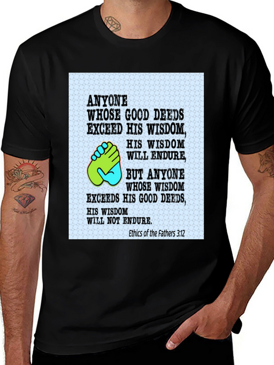 Wisdom & Deeds T-Shirt - Black Cotton Blend