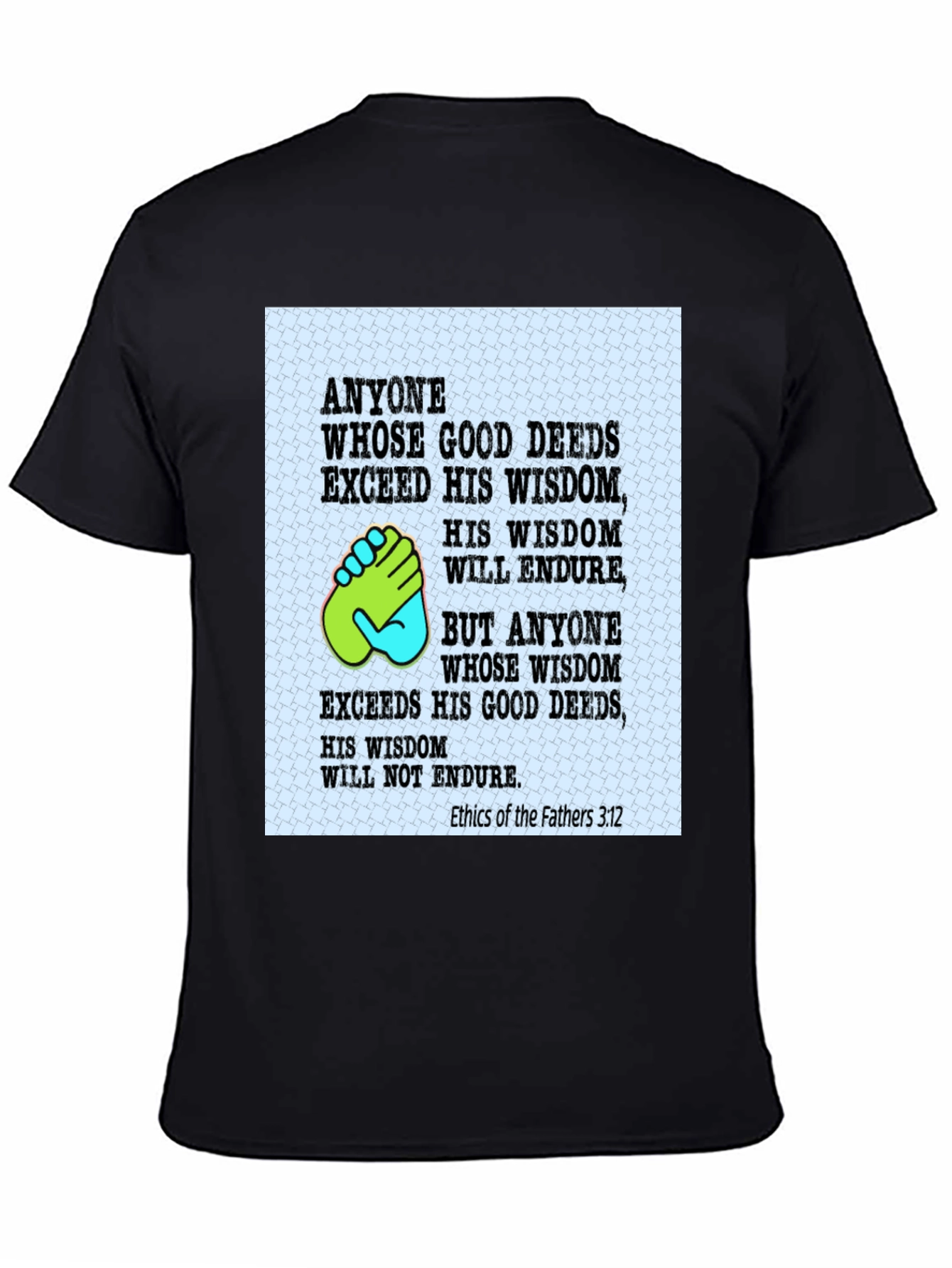 Wisdom & Deeds T-Shirt - Black Cotton Blend