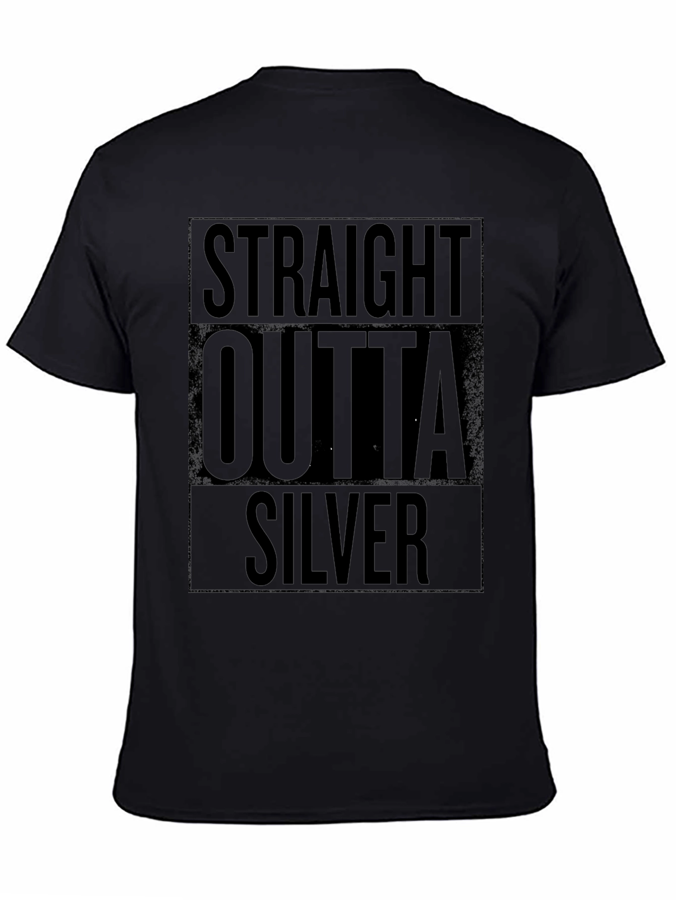 Straight Outta Silver Graphic T-Shirt - Black