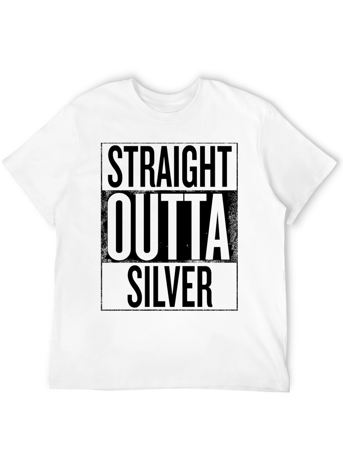 Straight Outta Silver Graphic T-Shirt - Black