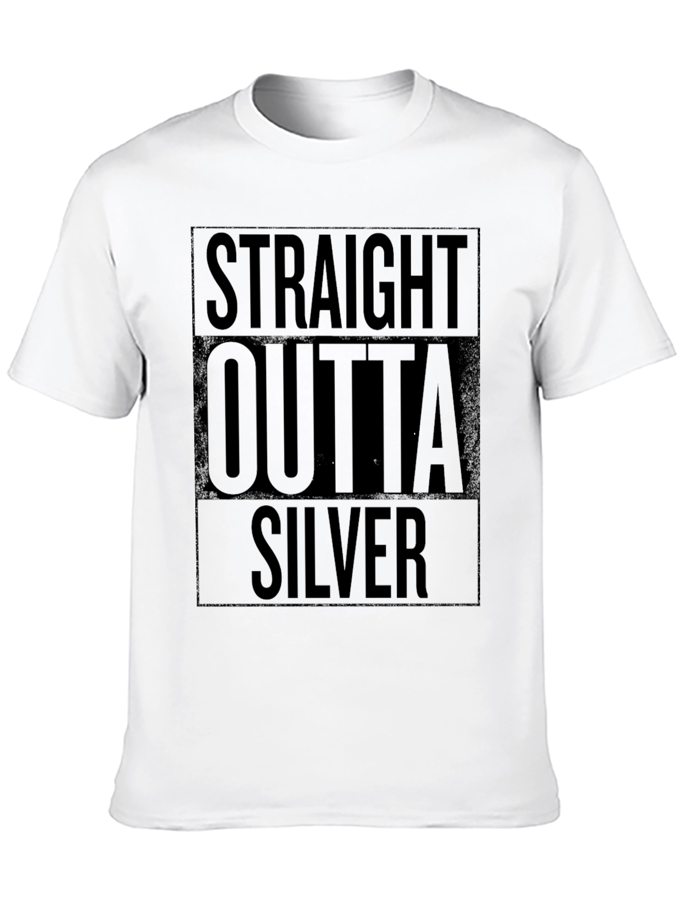 Straight Outta Silver Graphic T-Shirt - Black