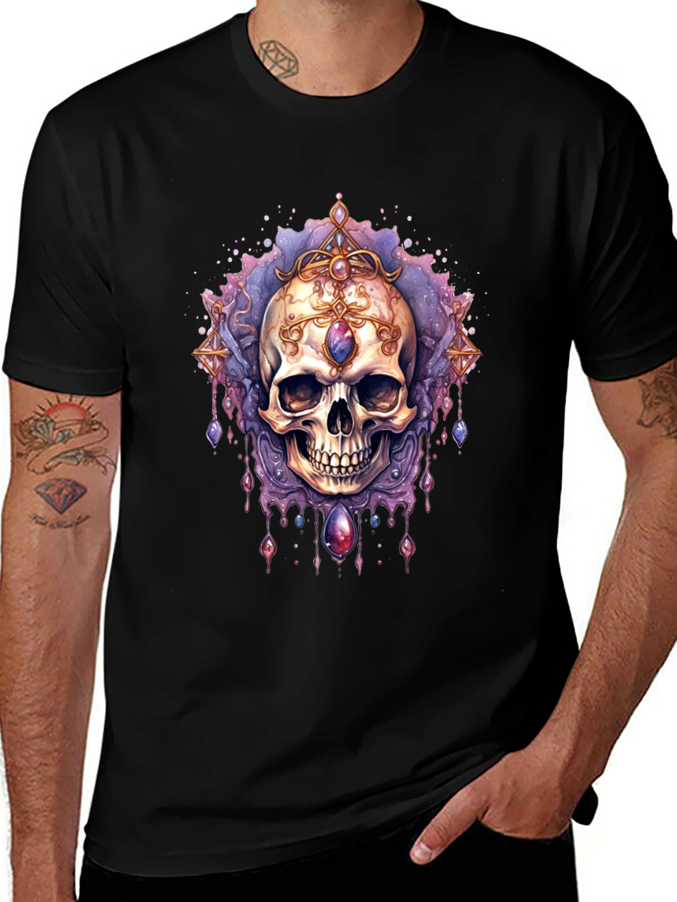 Skull Jewel Tee - Gothic Style Black T-Shirt