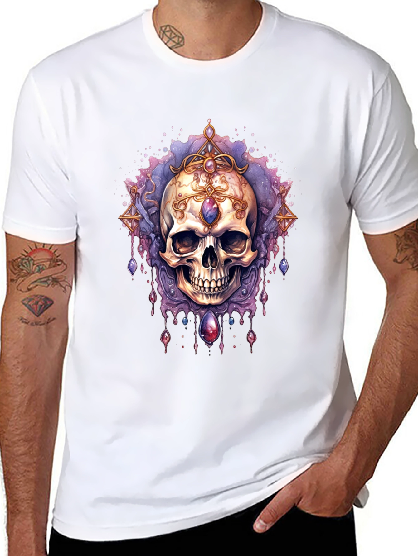 Skull Jewel Tee - Gothic Style Black T-Shirt